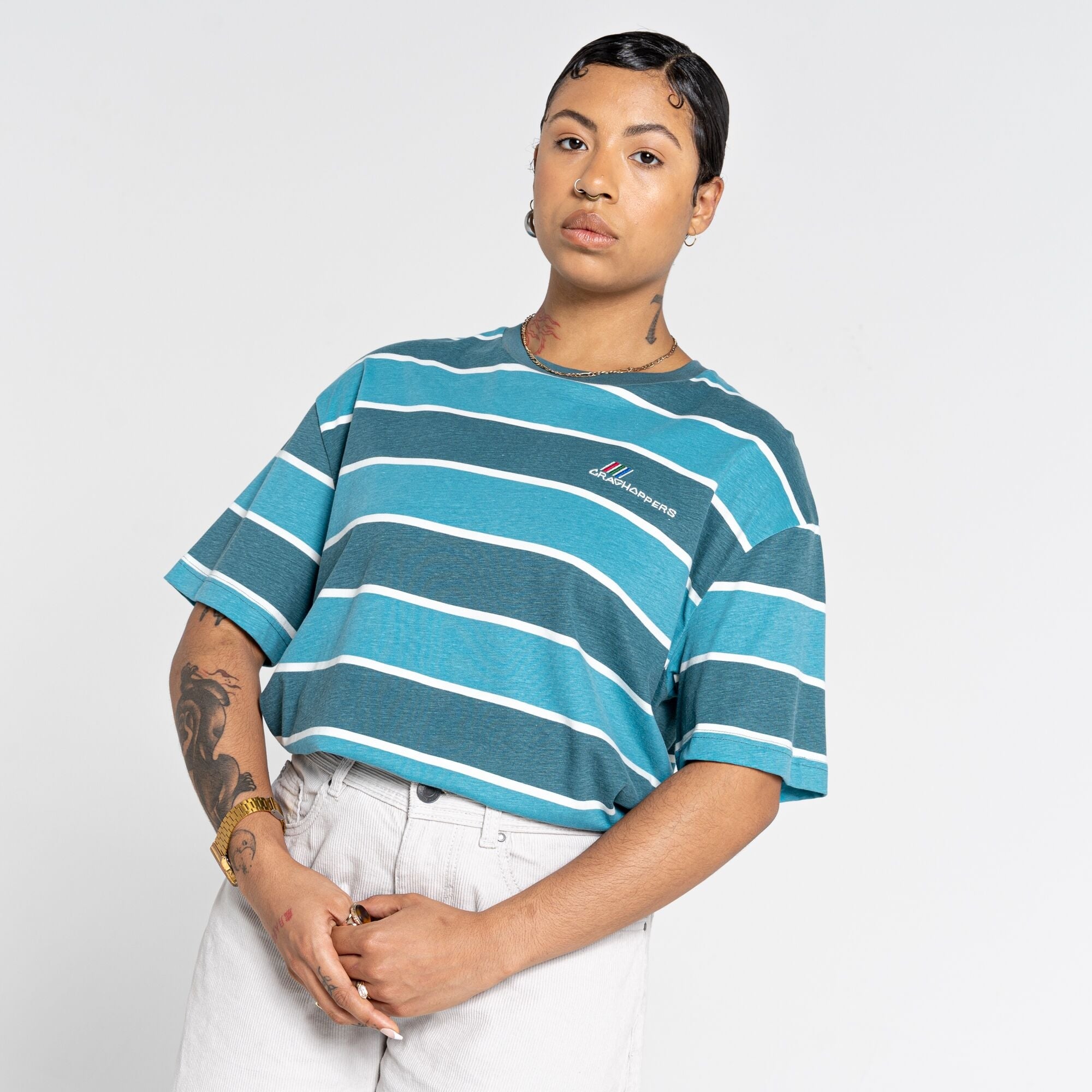 Unisex Ventura Short Sleeved T-Shirt - Sacramento Green Stripe