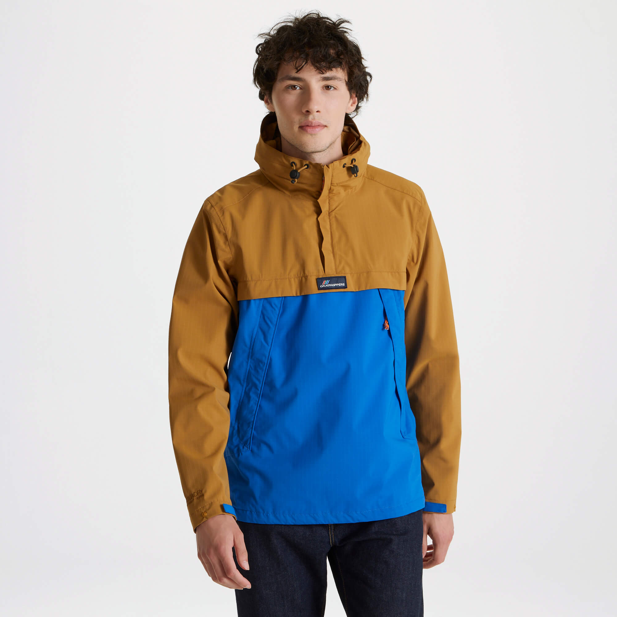 Unisex Anderson Waterproof Cagoule - Dark Raffia/Avalanche Blue