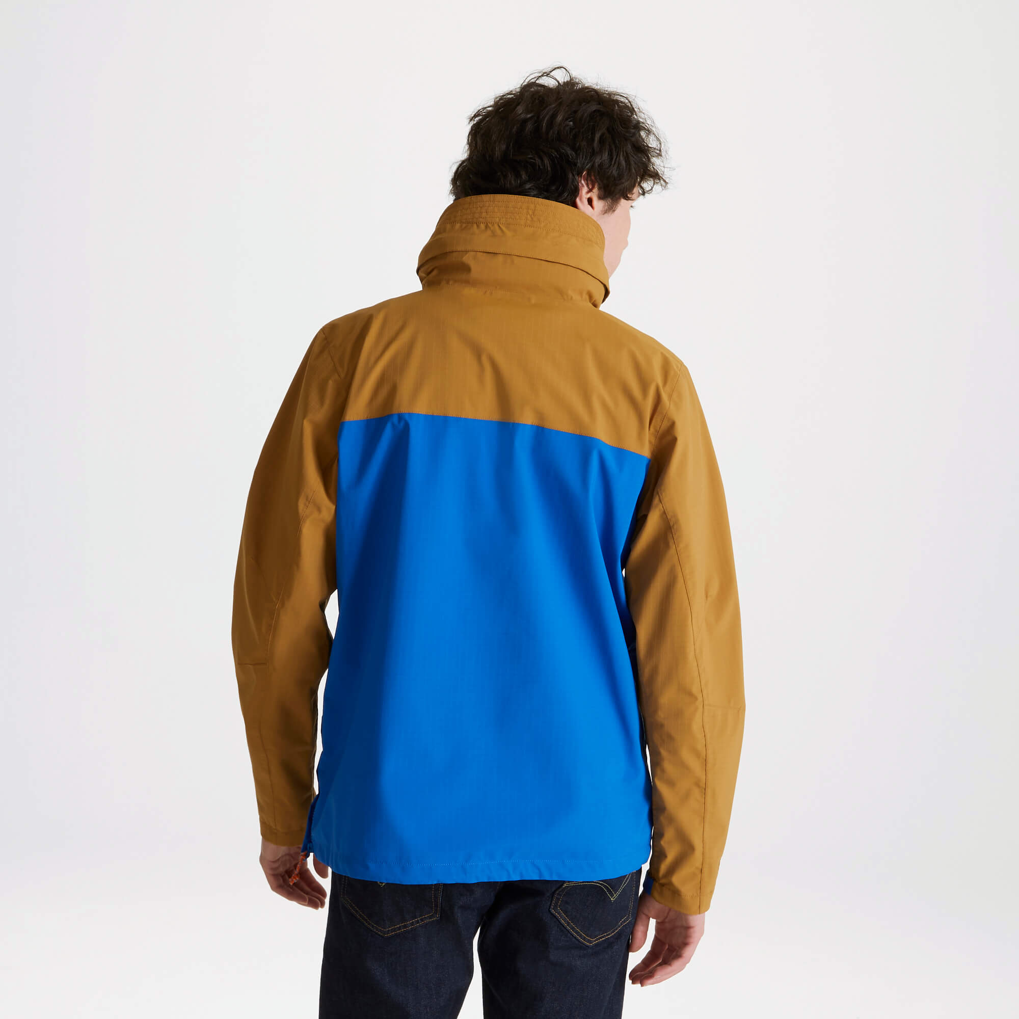 Unisex Anderson Waterproof Cagoule - Dark Raffia/Avalanche Blue