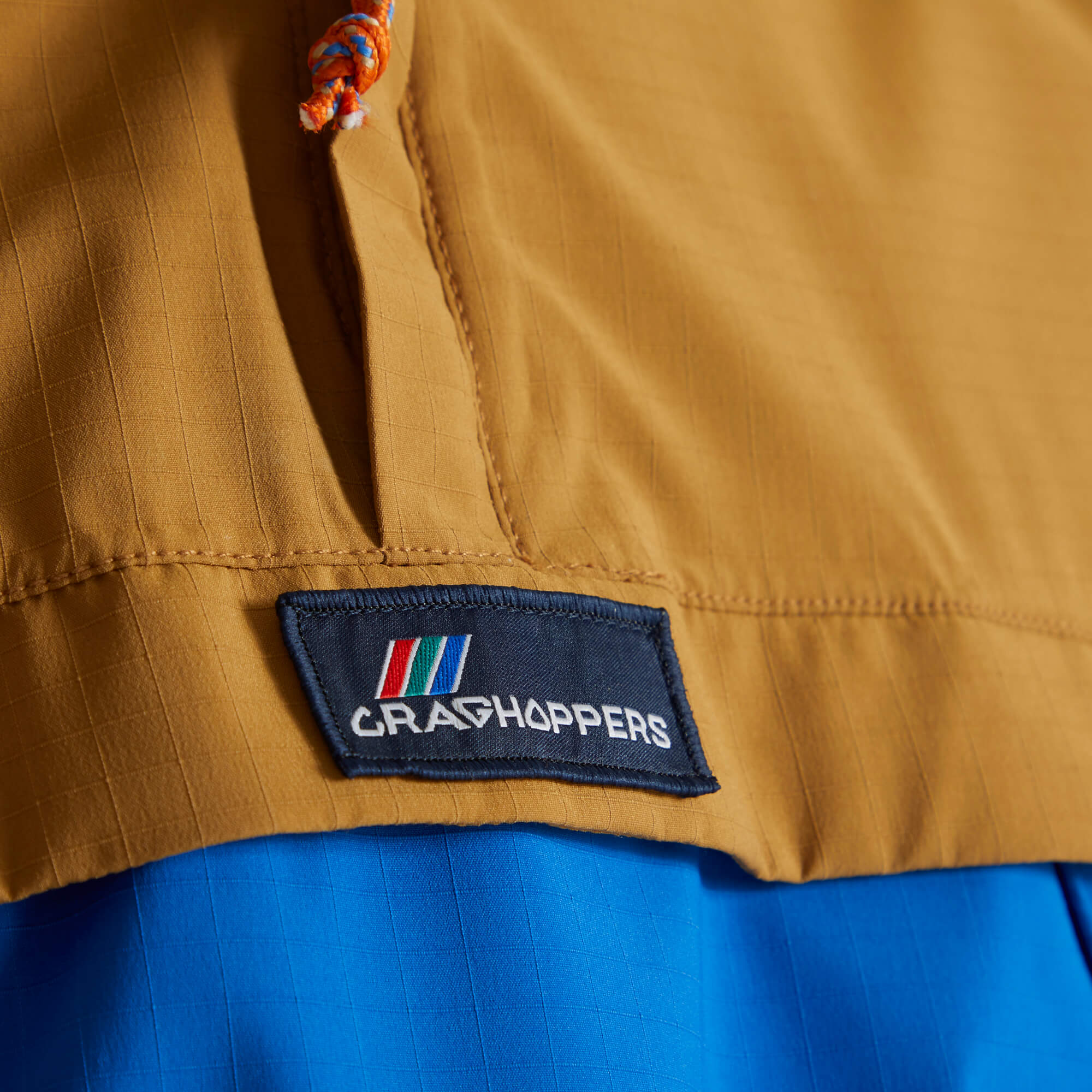 Unisex Anderson Waterproof Cagoule - Dark Raffia/Avalanche Blue