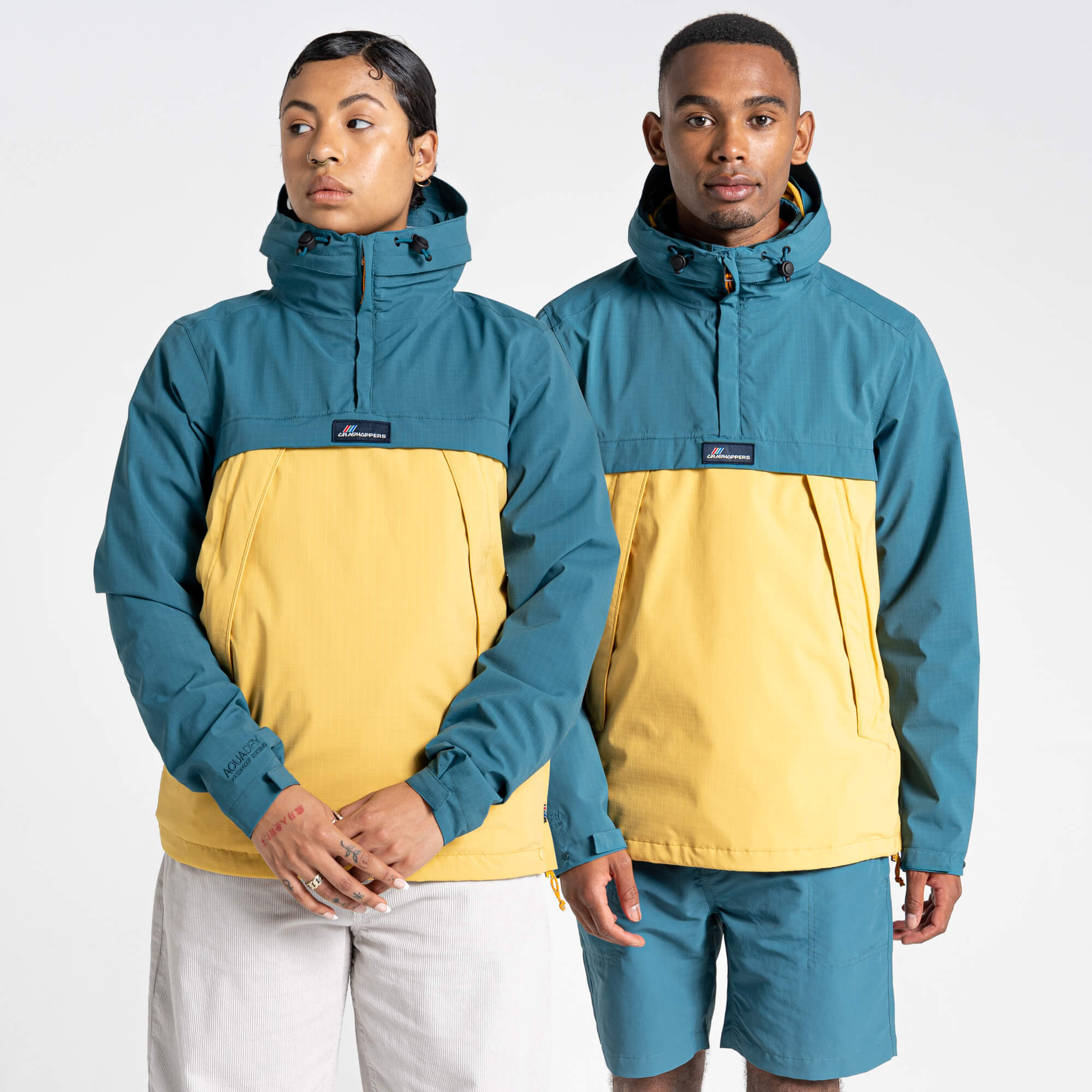 Unisex Anderson Waterproof Cagoule - Sacramento Green/Sunrise Yellow