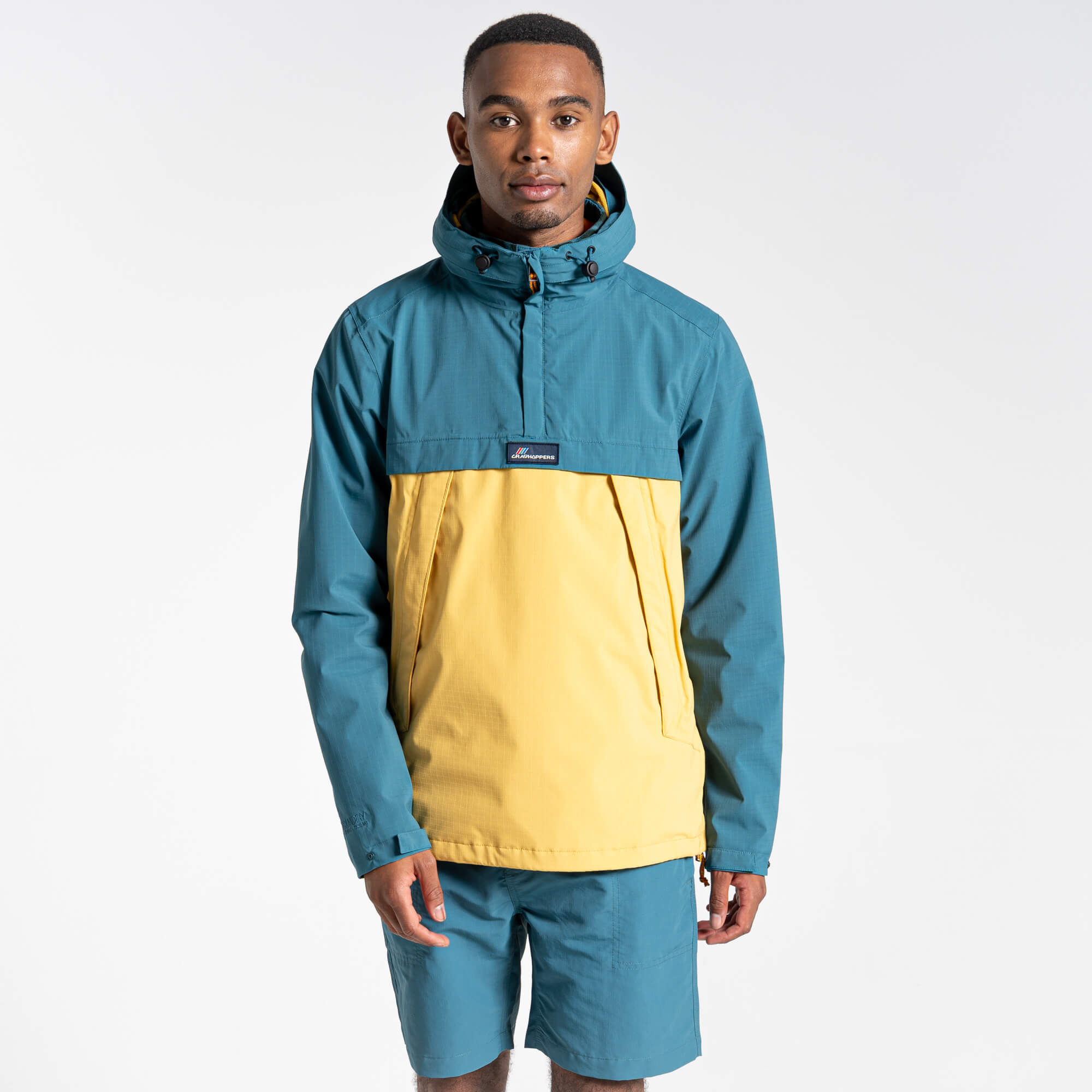 Unisex Anderson Waterproof Cagoule - Sacramento Green/Sunrise Yellow