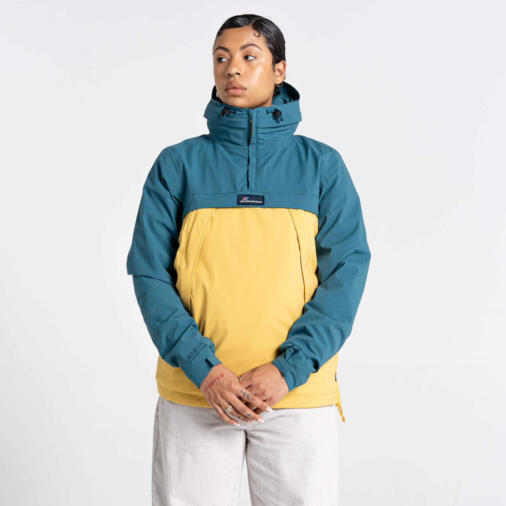 Unisex Anderson Waterproof Cagoule - Sacramento Green/Sunrise Yellow