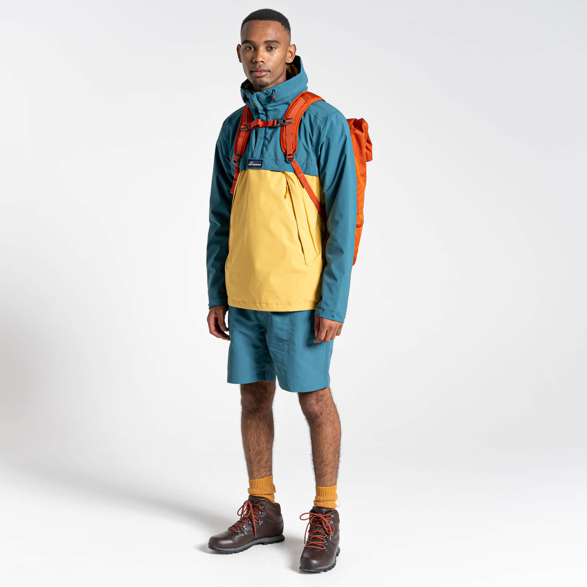 Unisex Anderson Waterproof Cagoule - Sacramento Green/Sunrise Yellow
