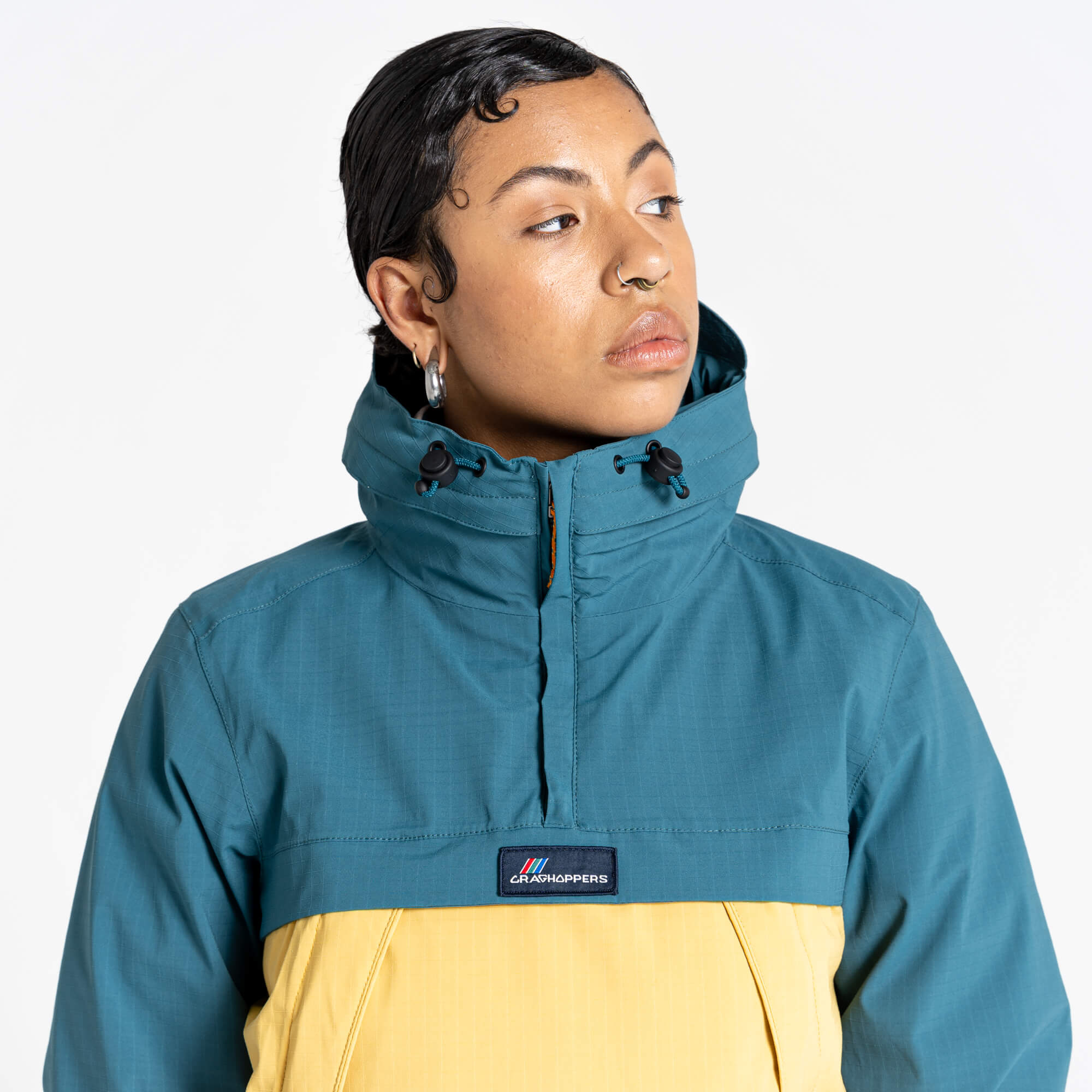 Unisex Anderson Waterproof Cagoule - Sacramento Green/Sunrise Yellow