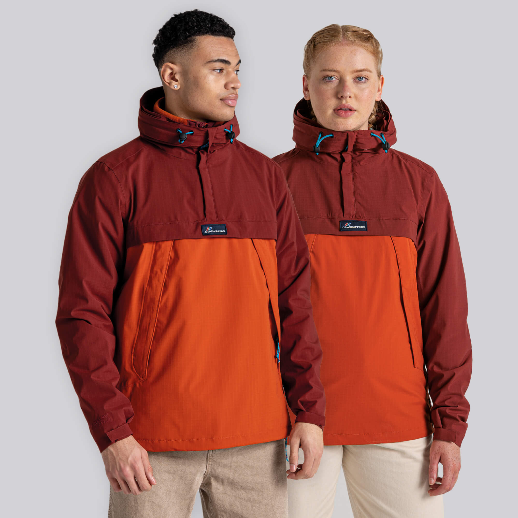Unisex Anderson Waterproof Cagoule - Mahogany/Potters Clay