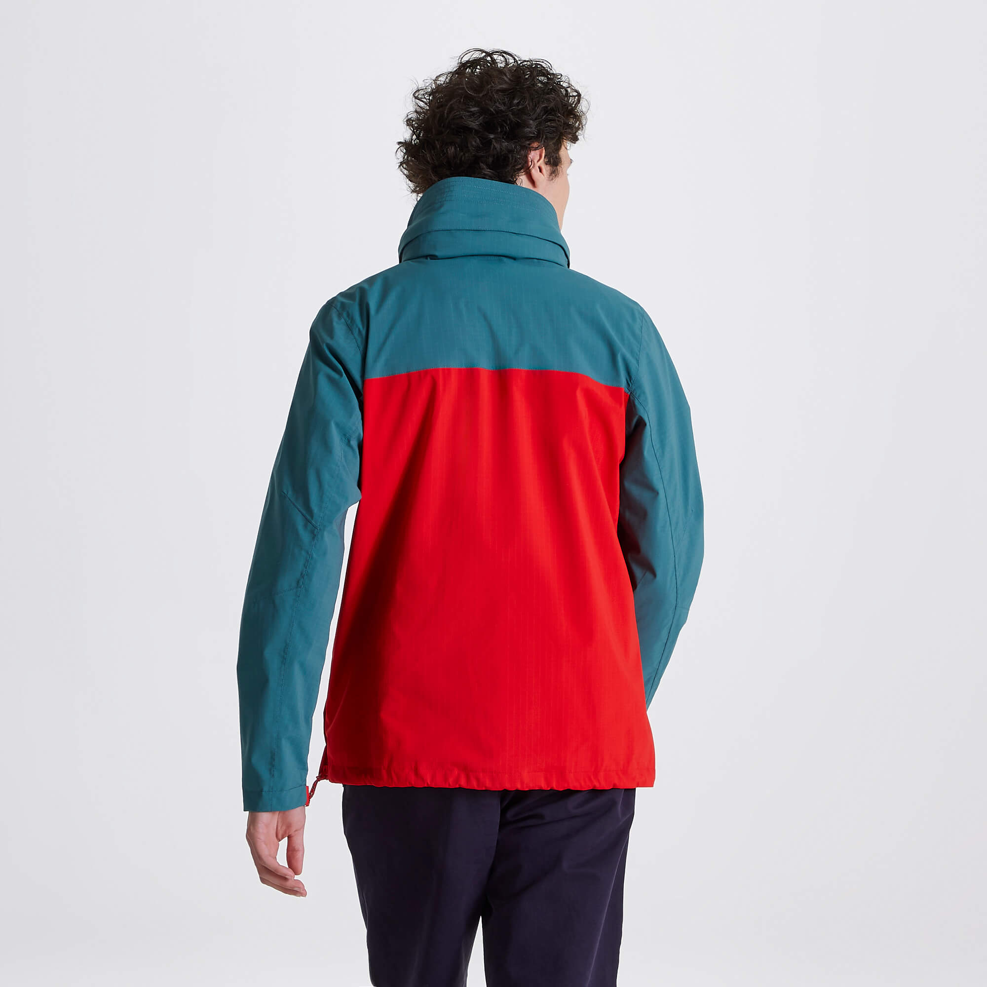 Anderson Waterproof Cagoule | Winter Lagoon/Sriracha Red