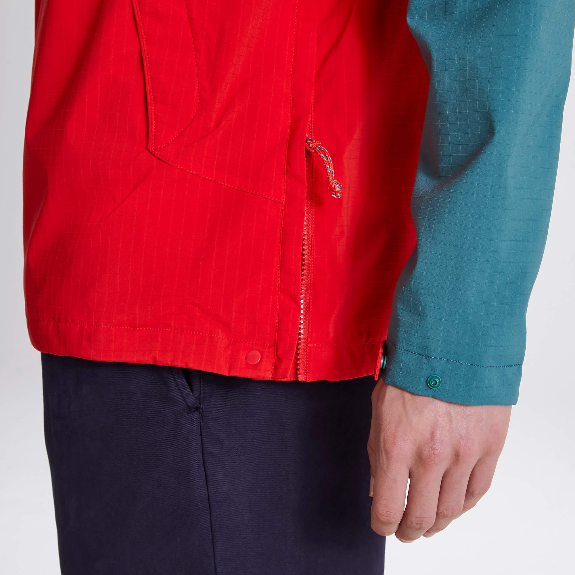 Unisex Anderson Waterproof Cagoule - Winter Lagoon/Sriracha Red