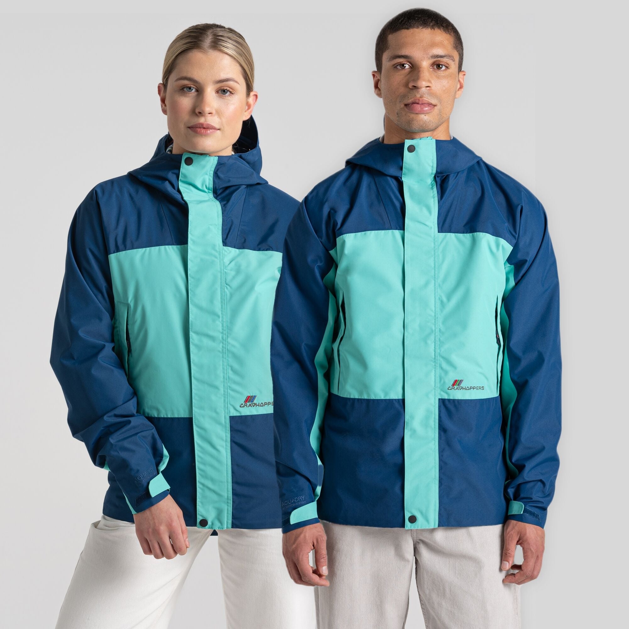 Unisex Dustin Waterproof Jacket - Poseidon Blue/Ocean Green