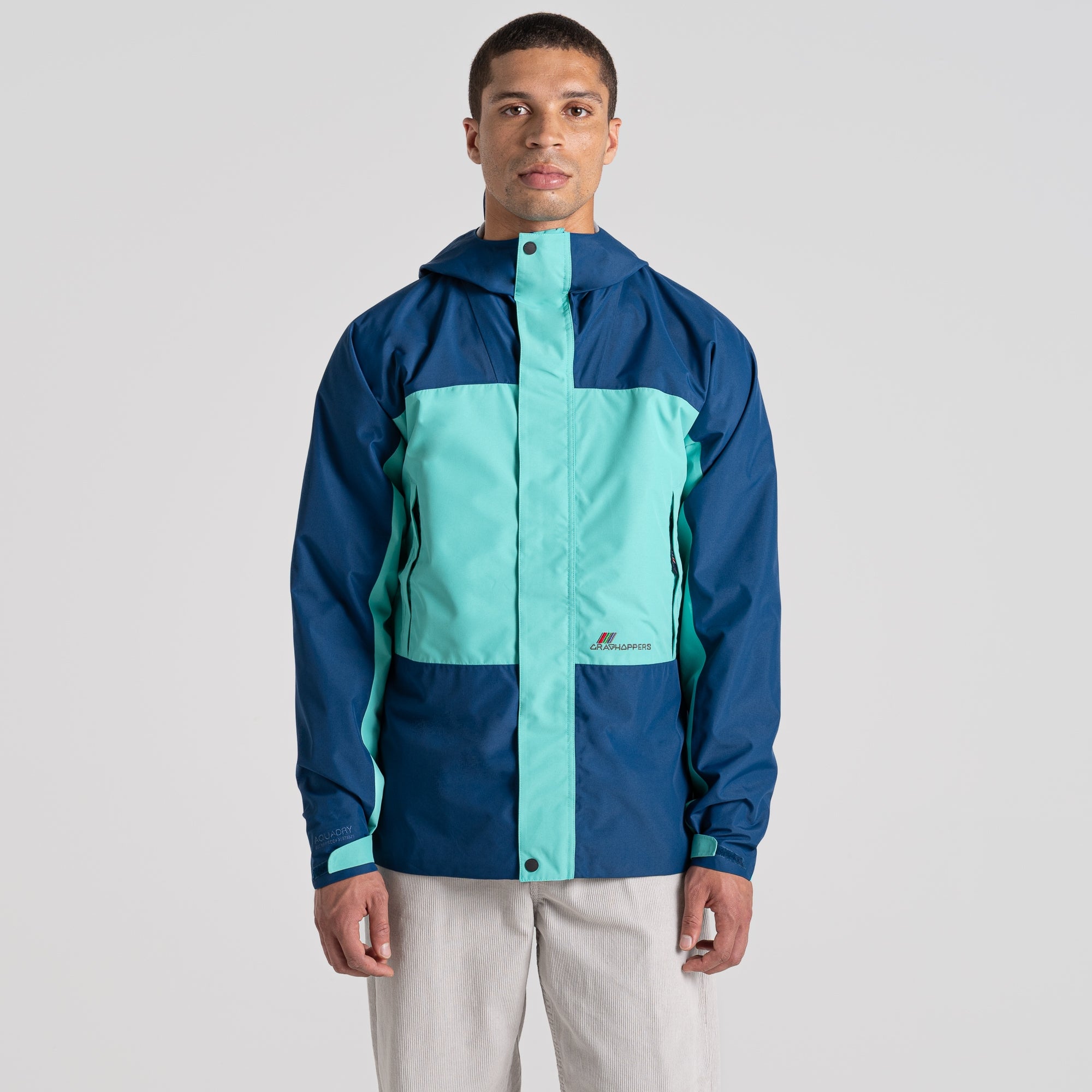 Unisex Dustin Waterproof Jacket - Poseidon Blue/Ocean Green