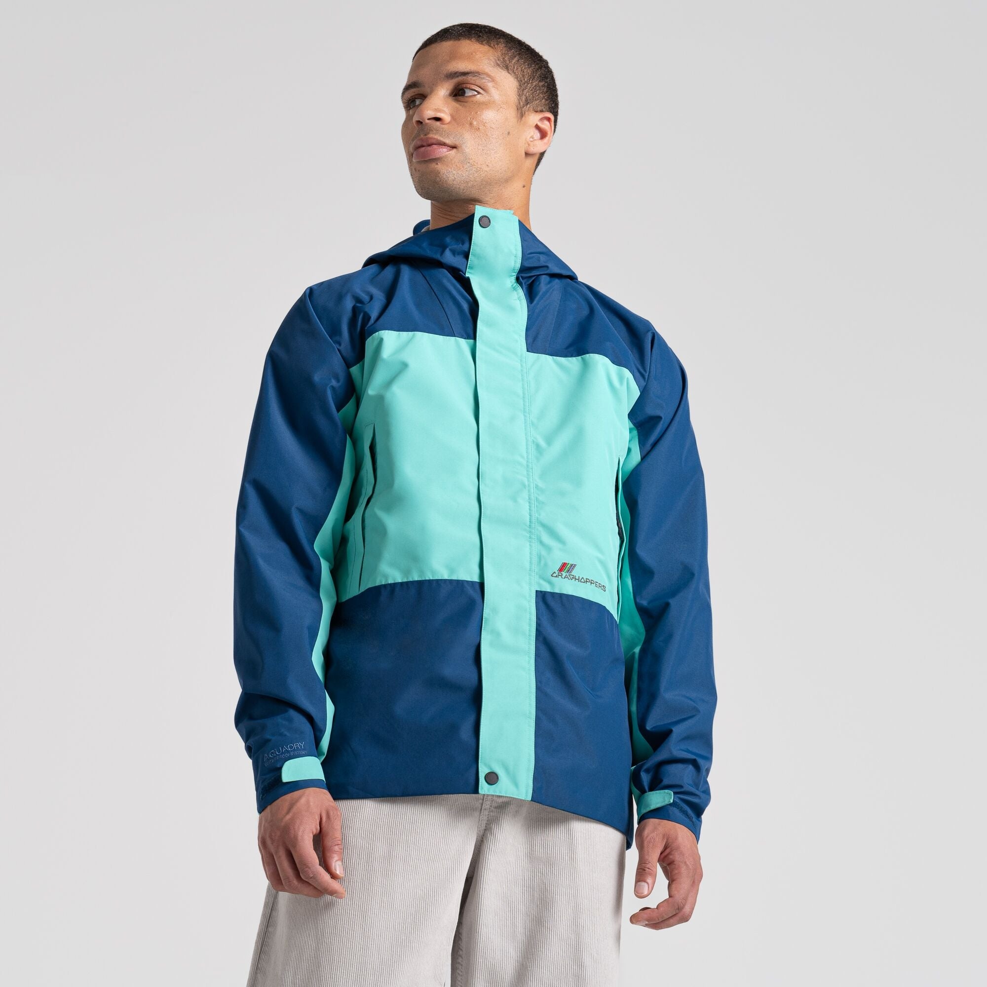 Unisex Dustin Waterproof Jacket - Poseidon Blue/Ocean Green