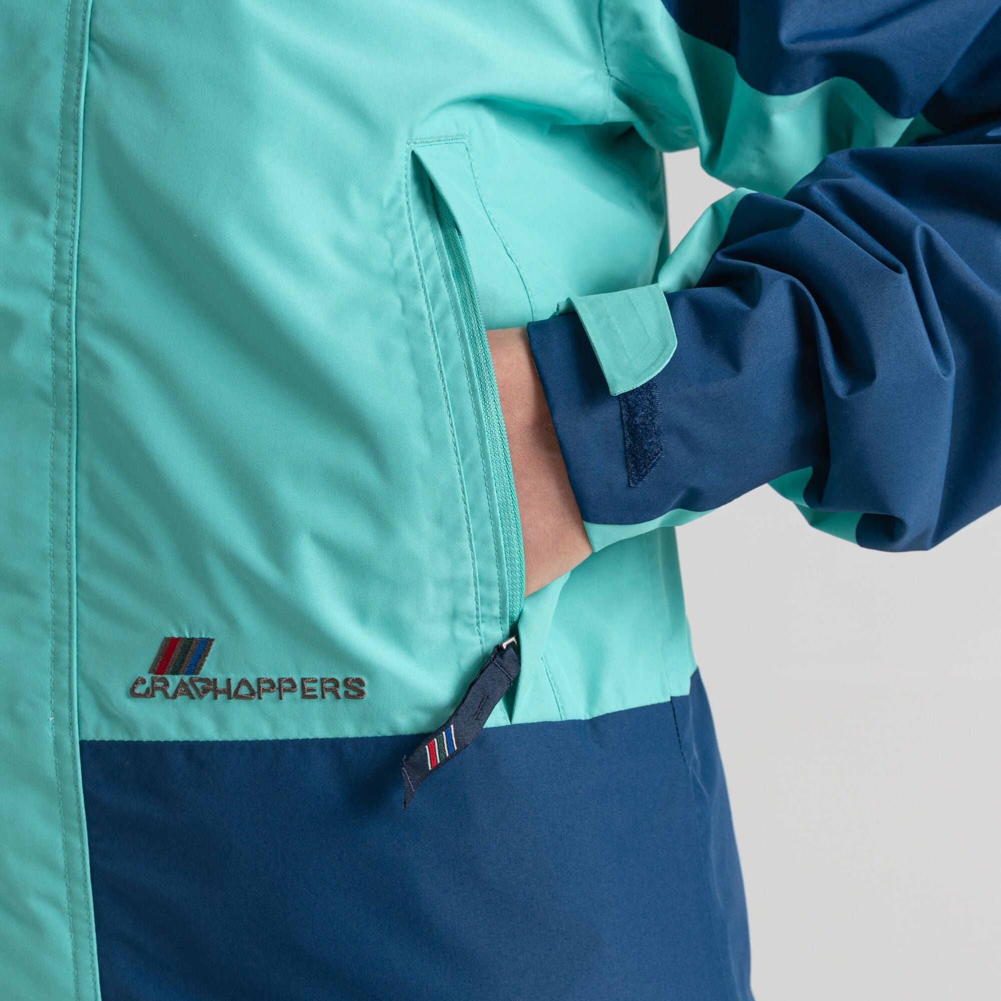 Unisex Dustin Waterproof Jacket - Poseidon Blue/Ocean Green