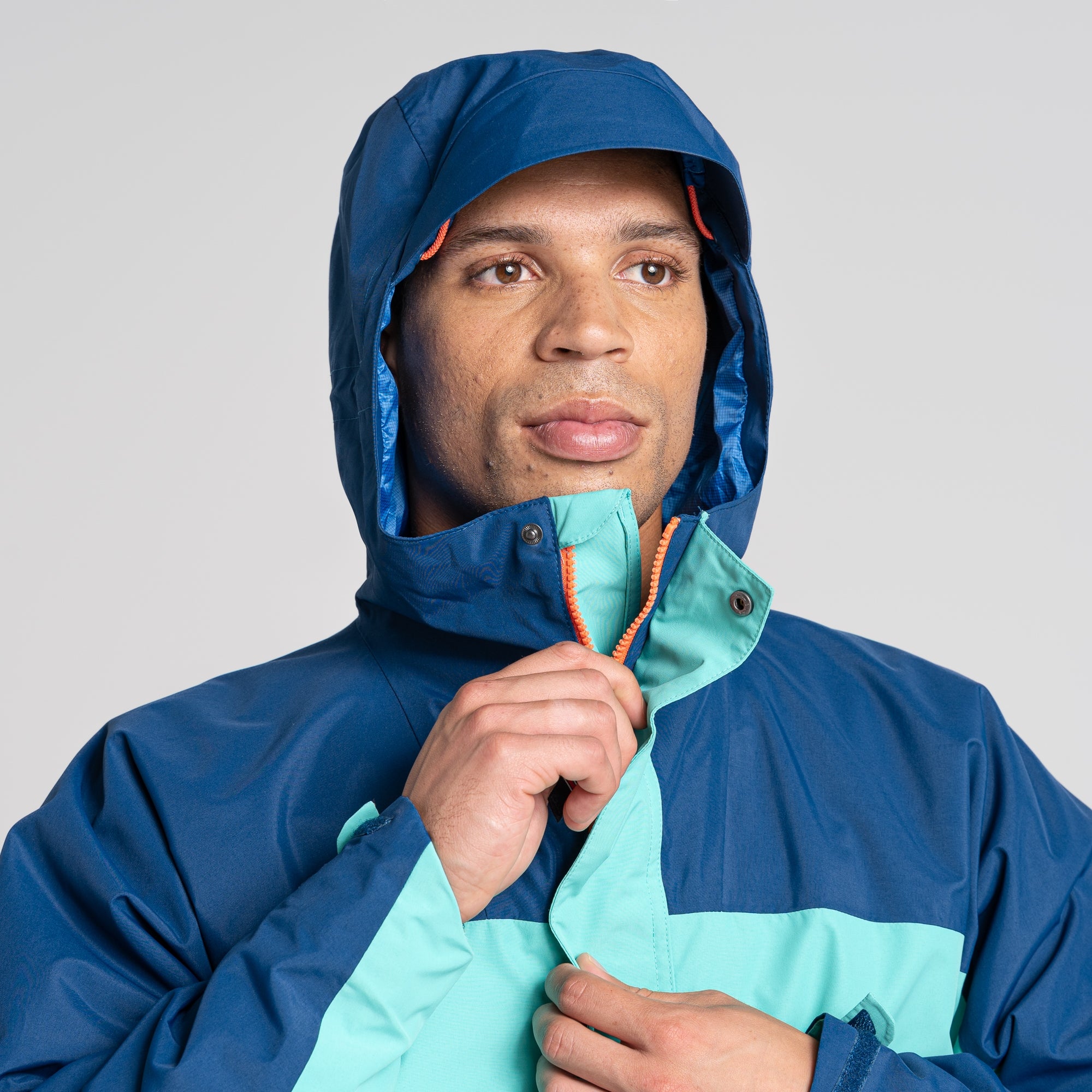 Unisex Dustin Waterproof Jacket - Poseidon Blue/Ocean Green