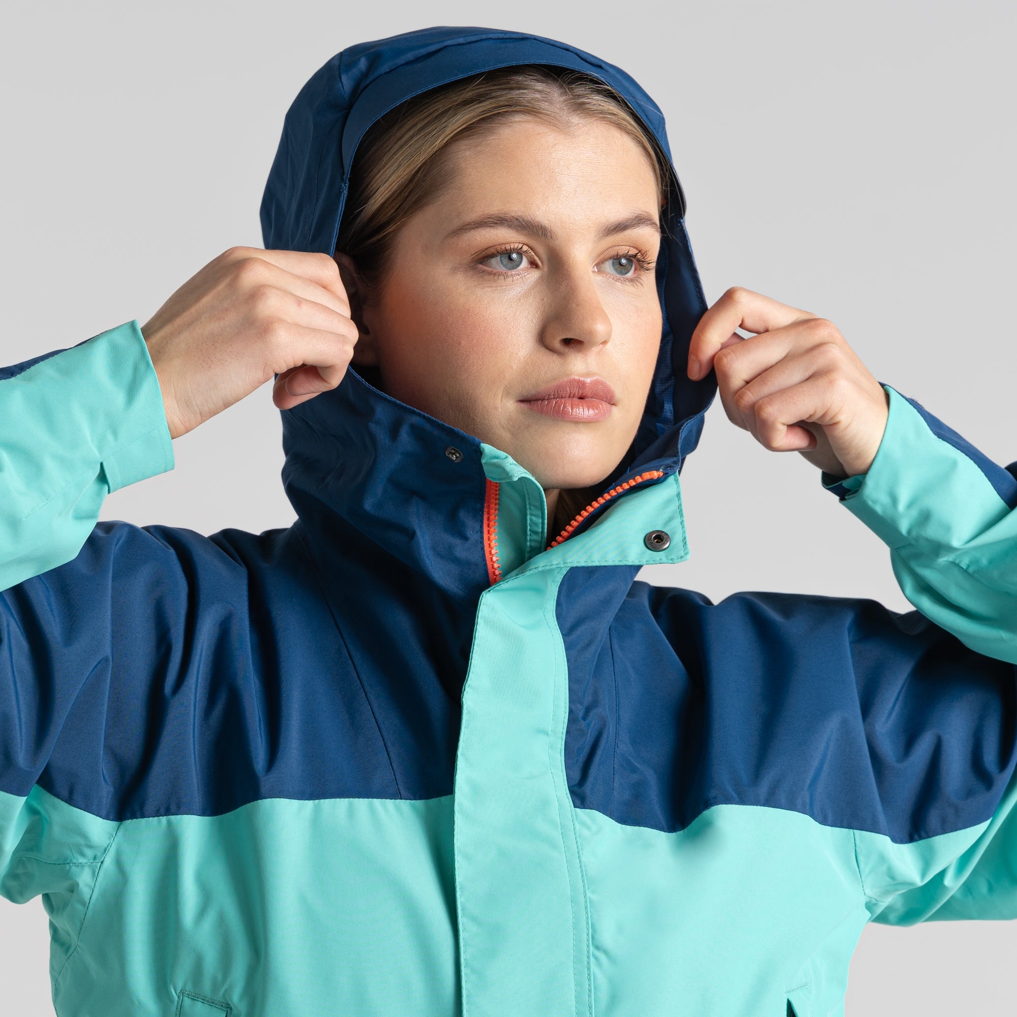 Unisex Dustin Waterproof Jacket - Poseidon Blue/Ocean Green