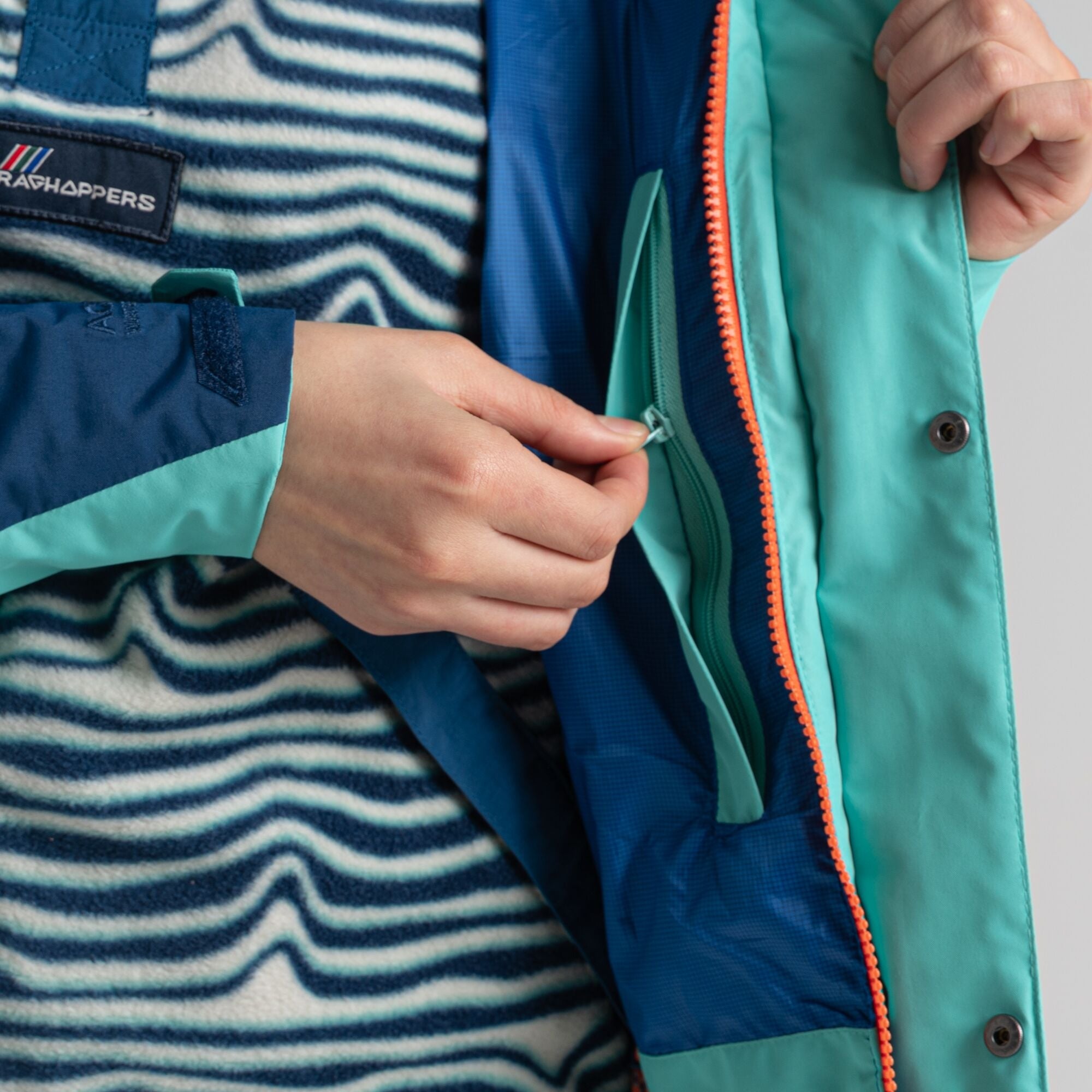 Unisex Dustin Waterproof Jacket - Poseidon Blue/Ocean Green