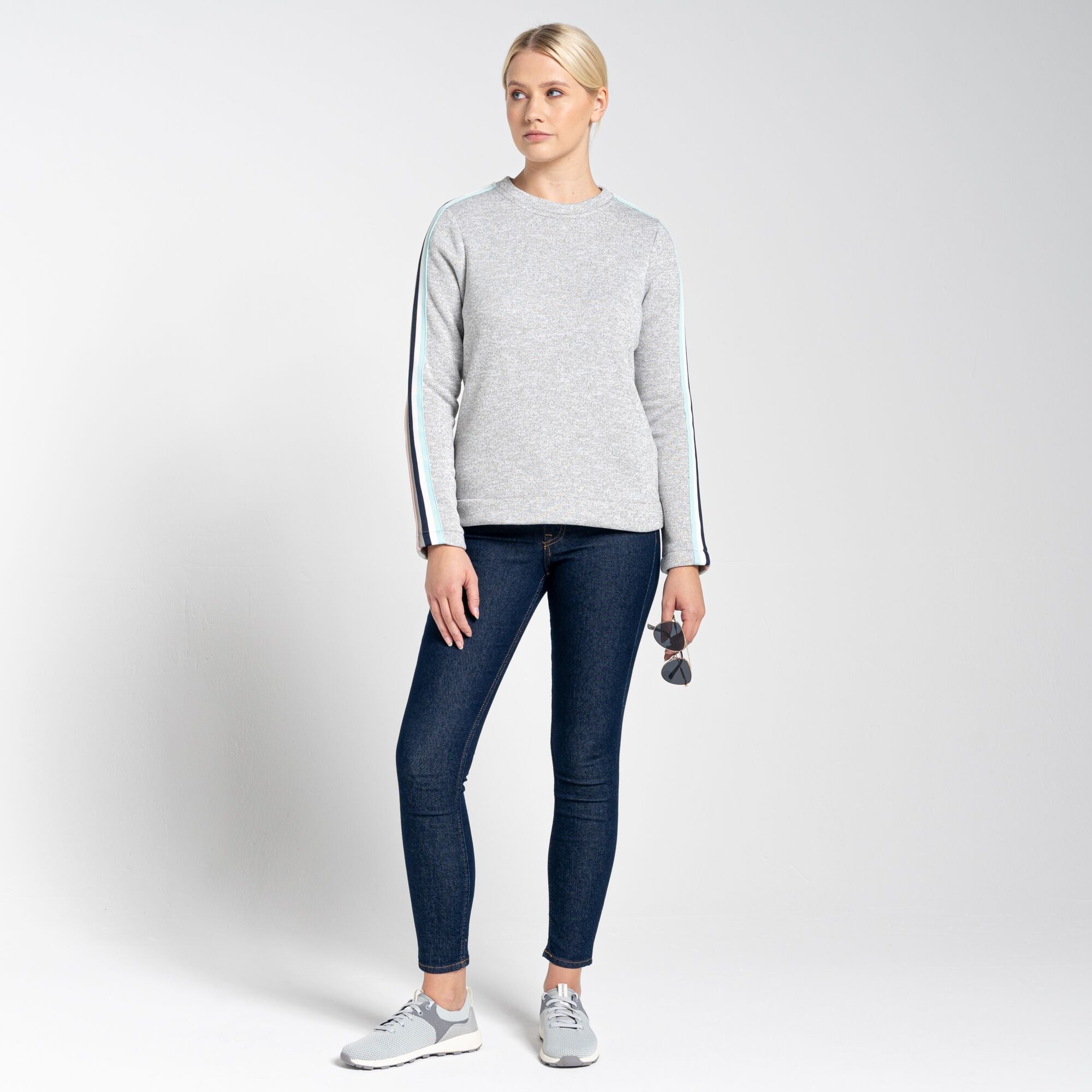 Women's Pinalla Crew Neck - Soft Grey Marl