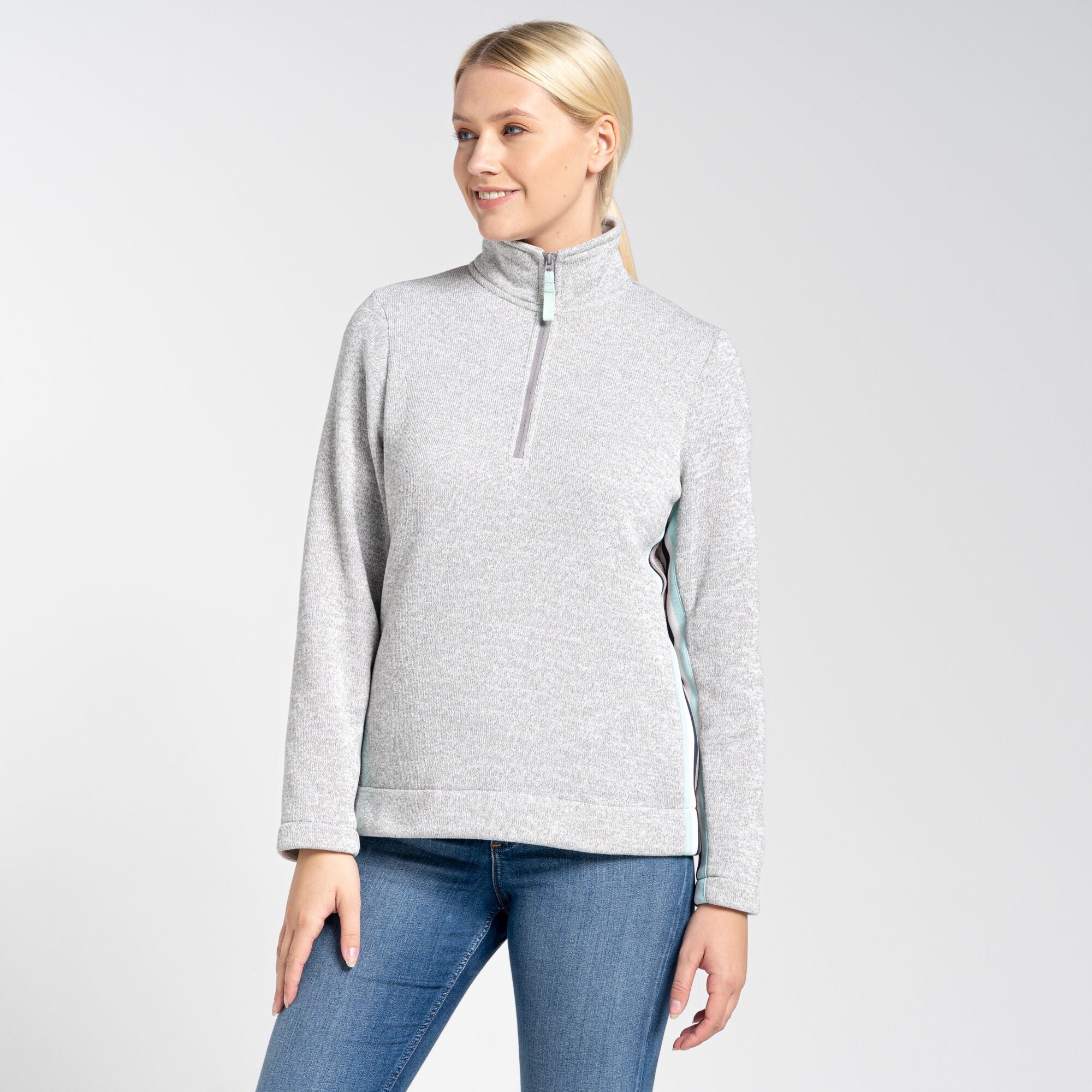 Women's Pinalla Half Zip - Soft Grey Marl
