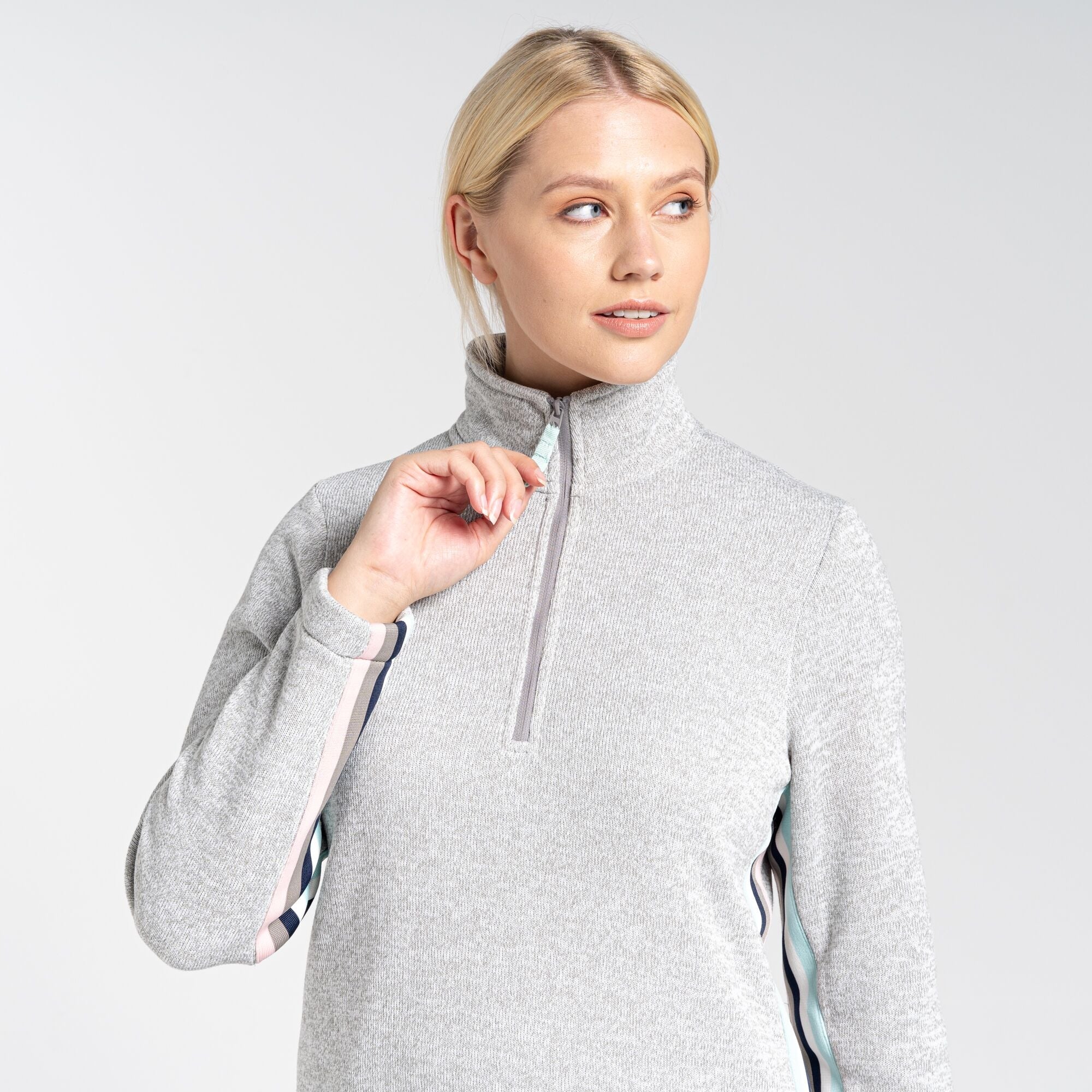 Women's Pinalla Half Zip - Soft Grey Marl