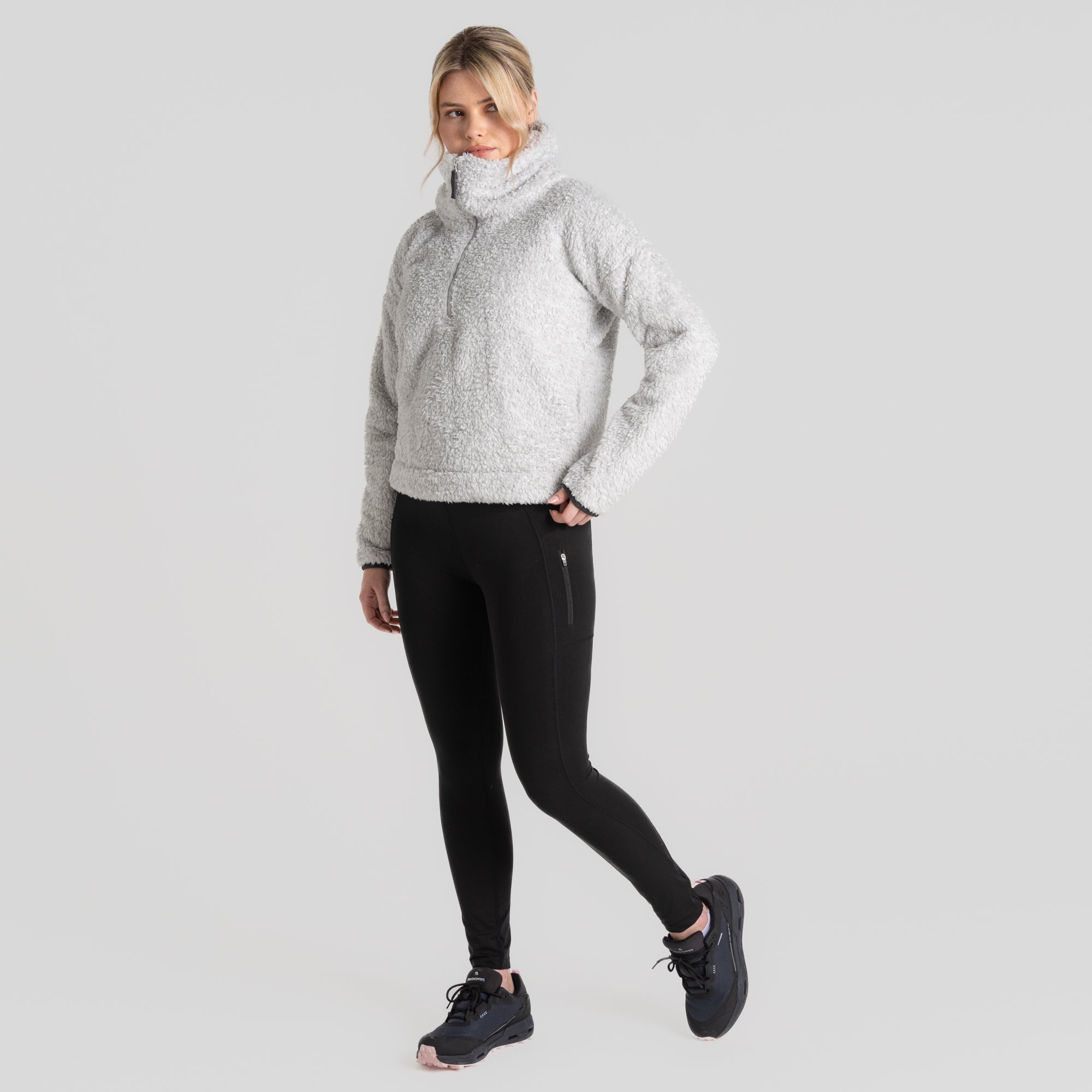 Women's Bronagh Half Zip - Light Grey Marl
