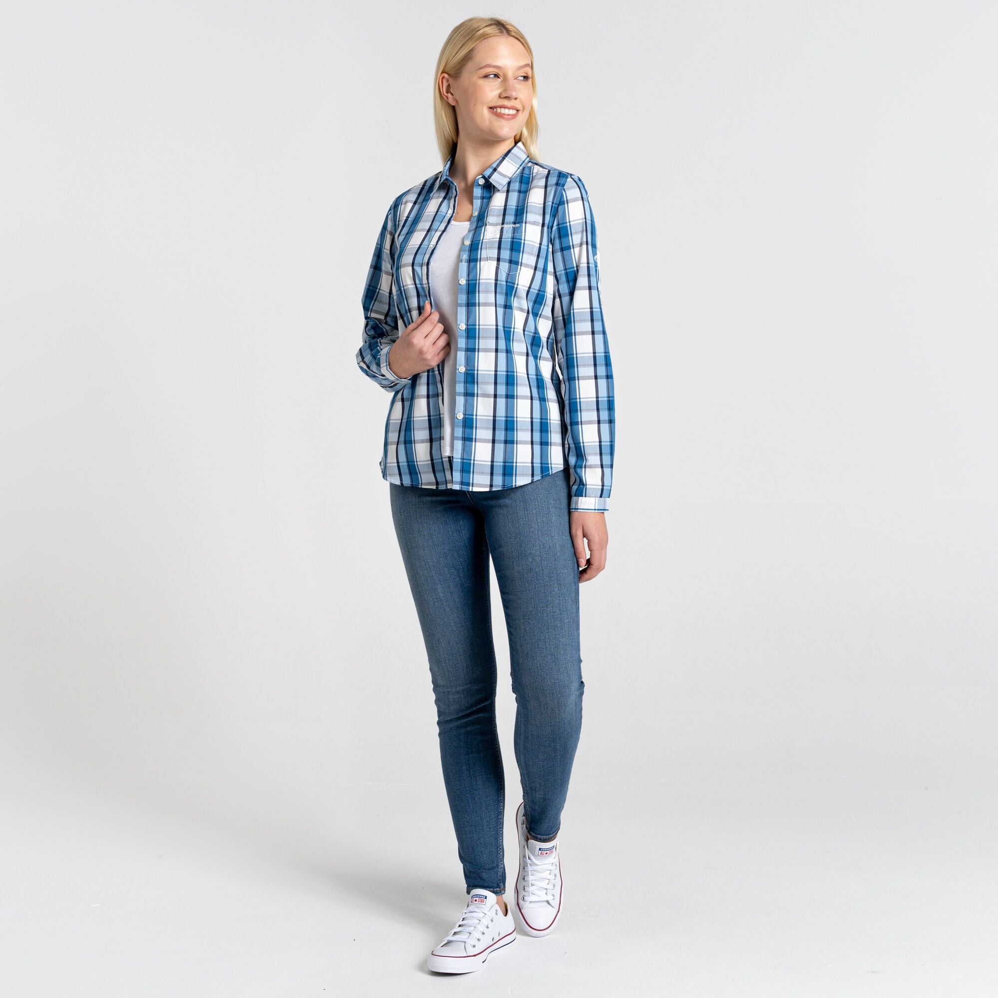 Women's Kiwi II Long Sleeved Shirt - Yale Blue Check