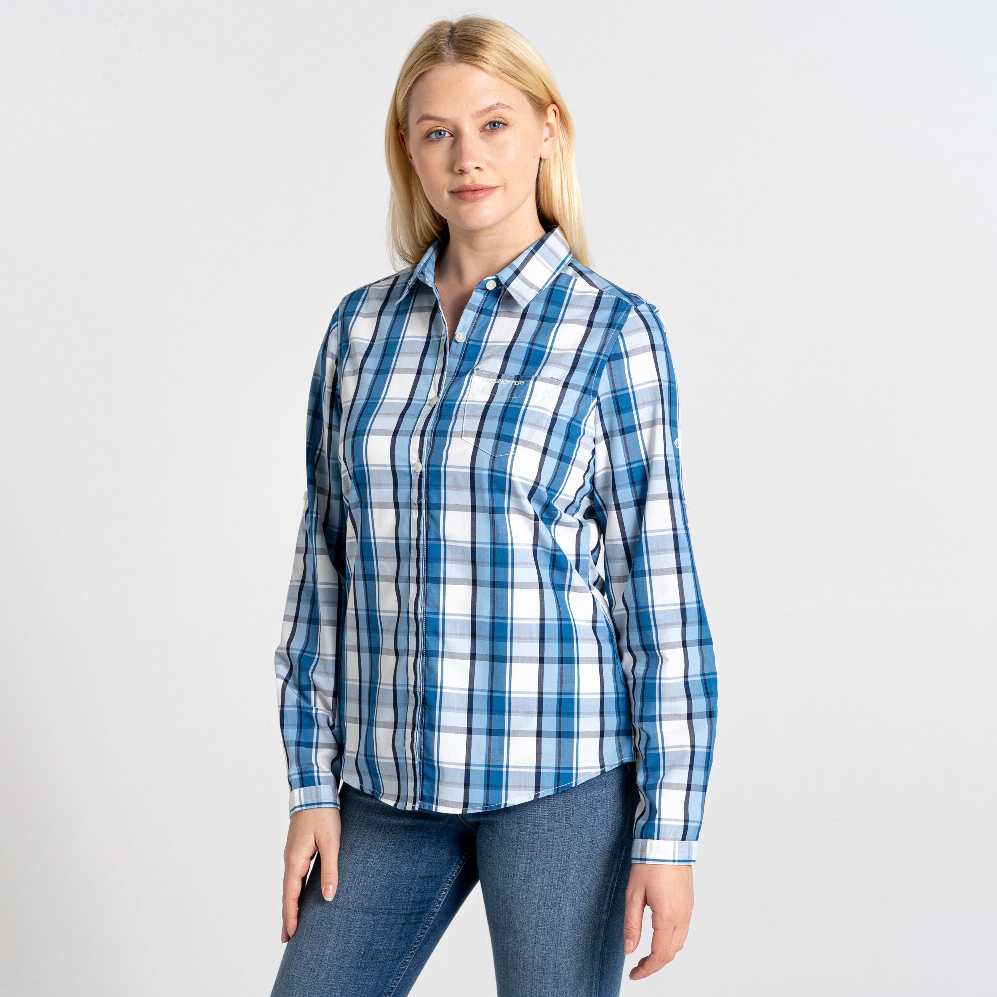 Women's Kiwi II Long Sleeved Shirt - Yale Blue Check