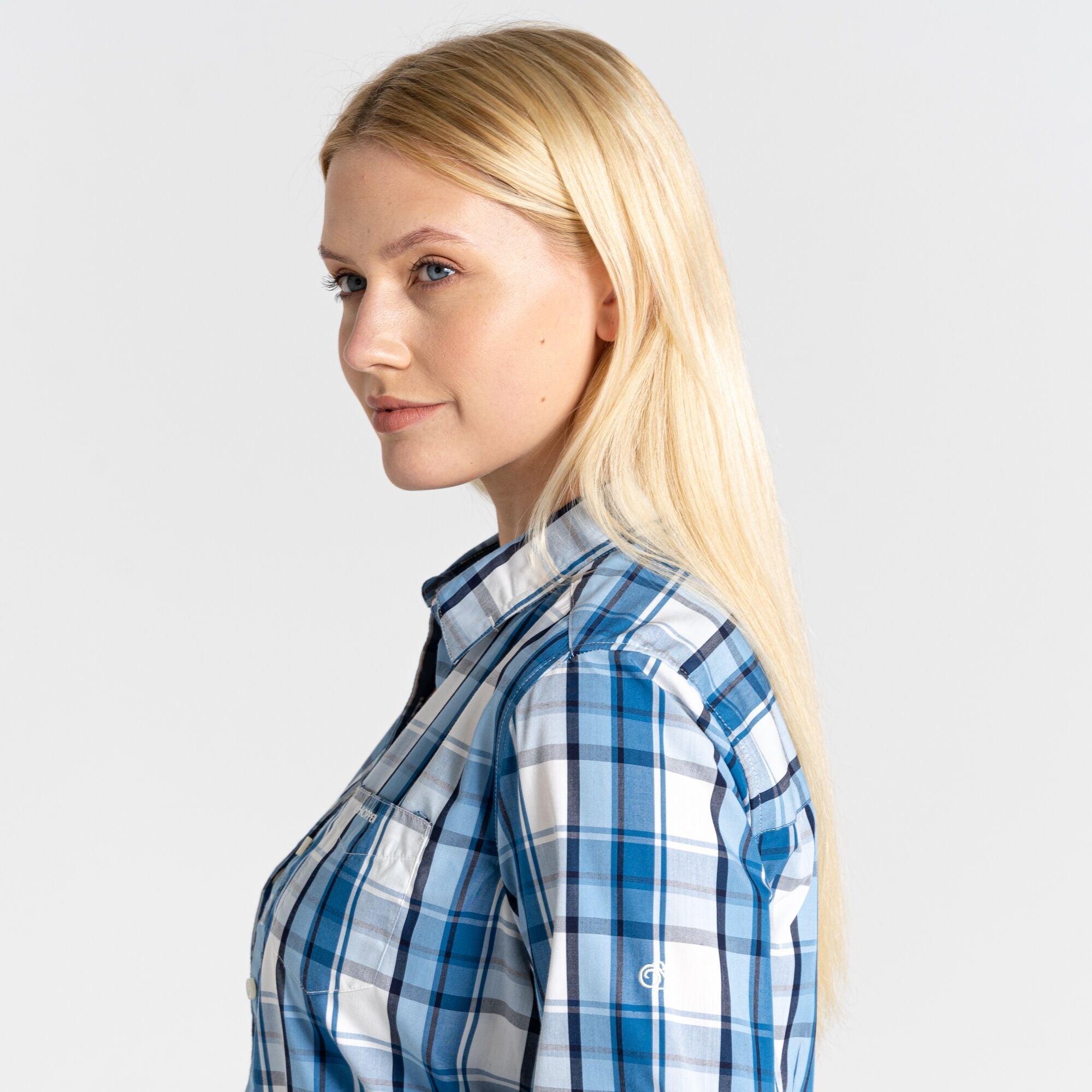 Women's Kiwi II Long Sleeved Shirt - Yale Blue Check