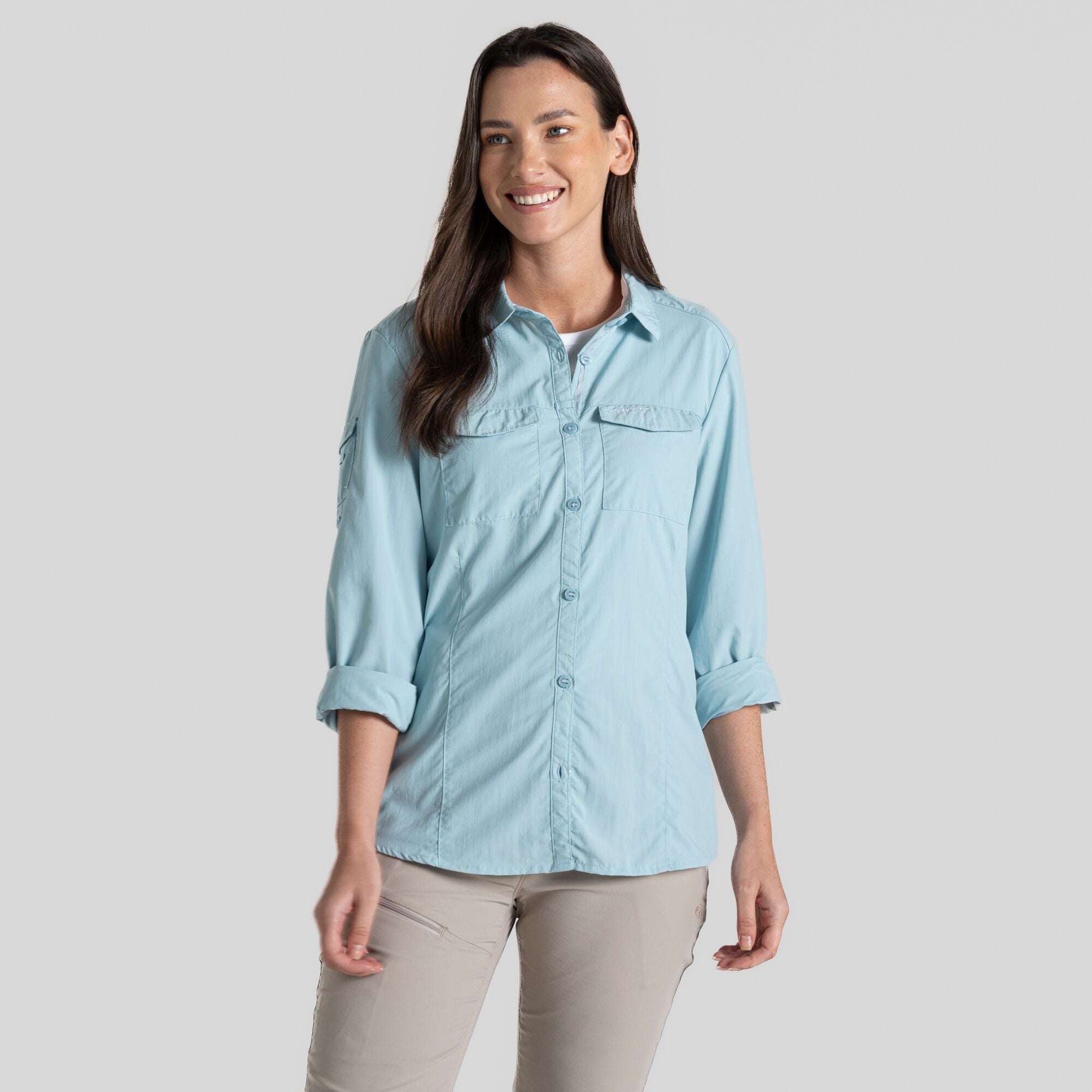 Women's Insect Shield® Adventure III Long-Sleeved Shirt - Sky Blue