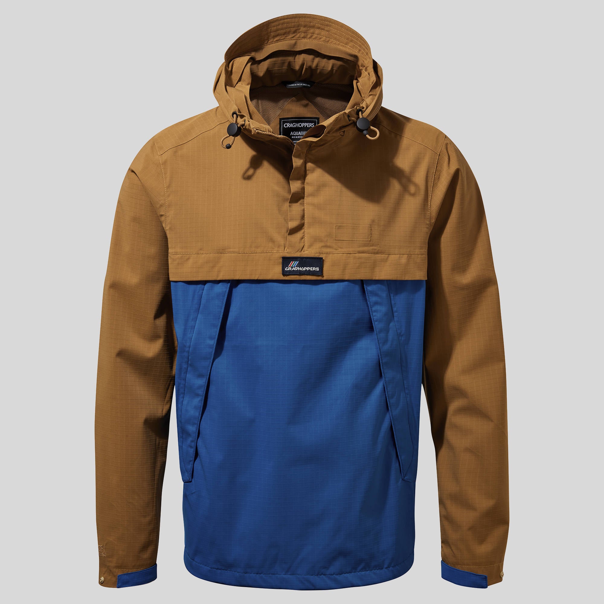 Unisex Anderson Waterproof Cagoule - Dark Raffia/Avalanche Blue
