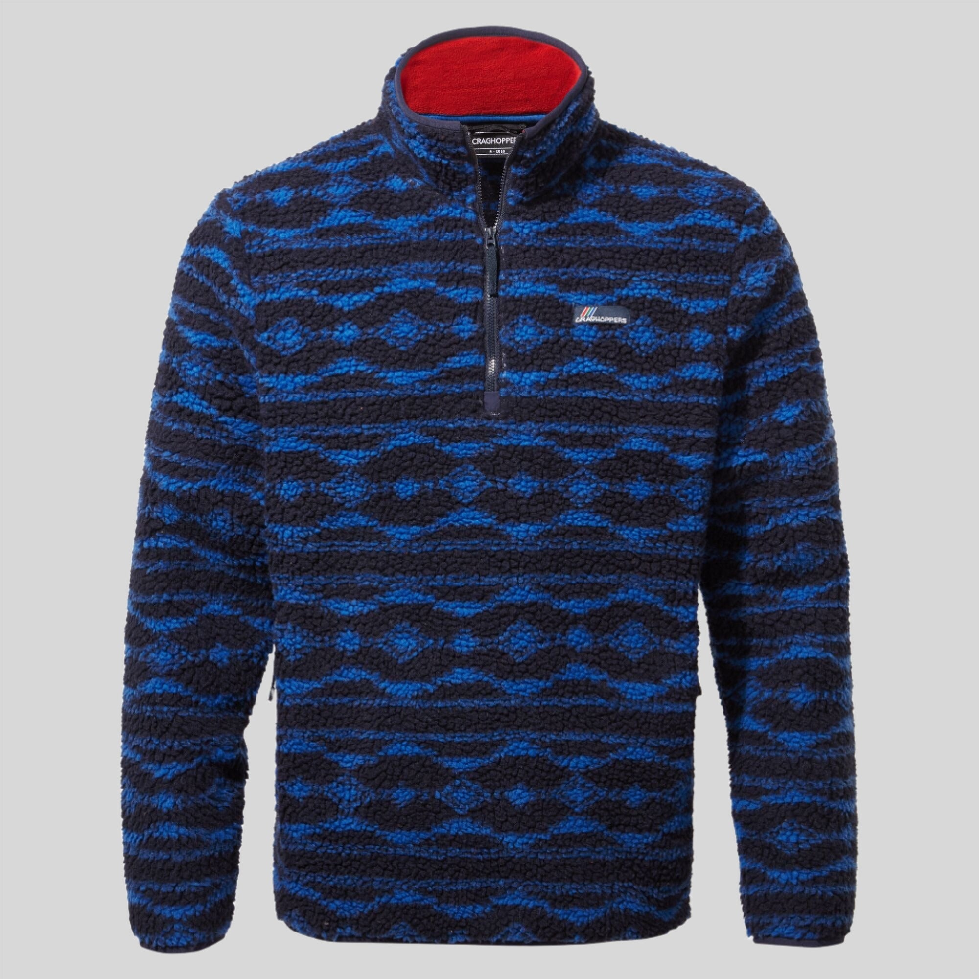 Men's Sawrey Half Zip Fleece - Blue Navy Print