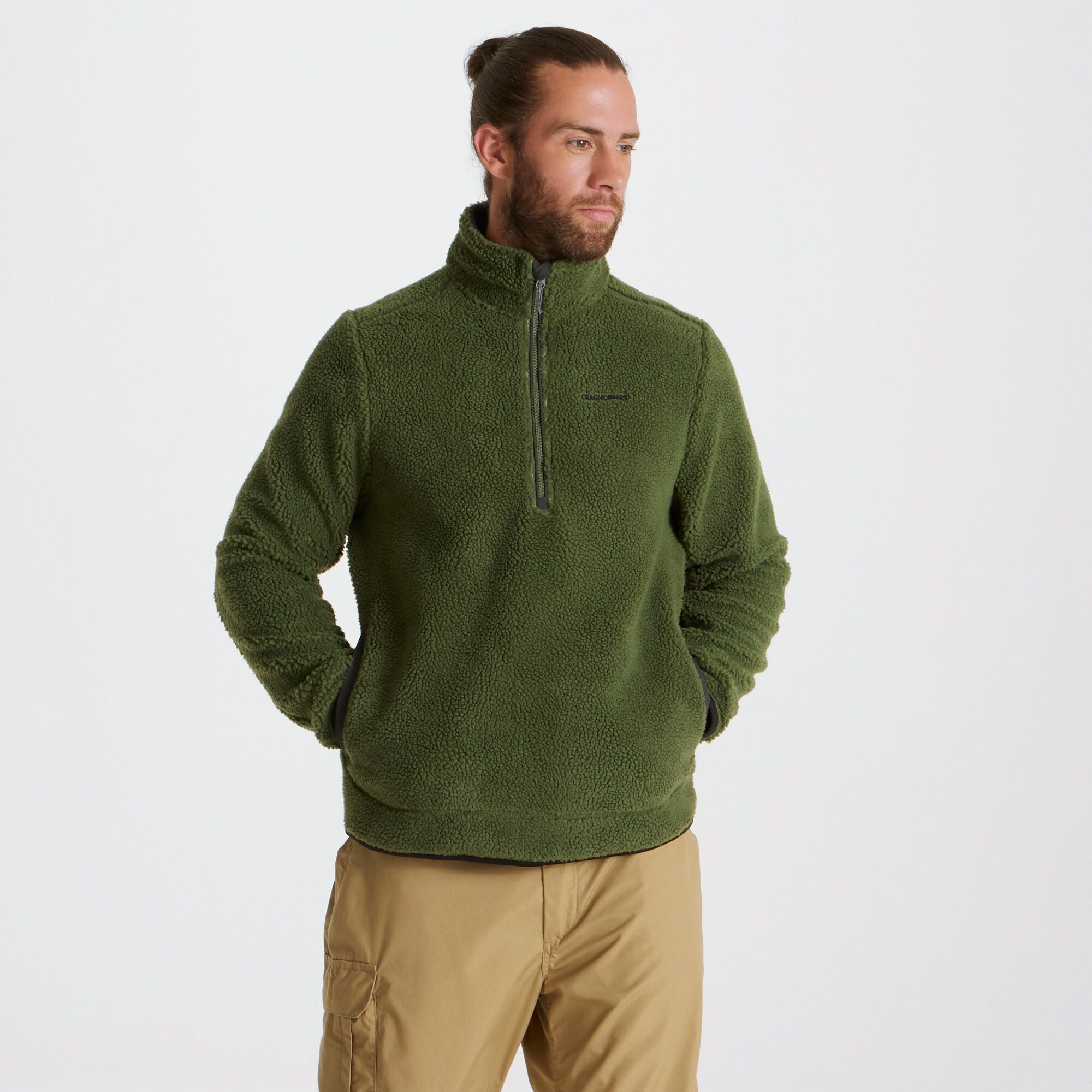Men's Elroy Half Zip Fleece - Bottle Green