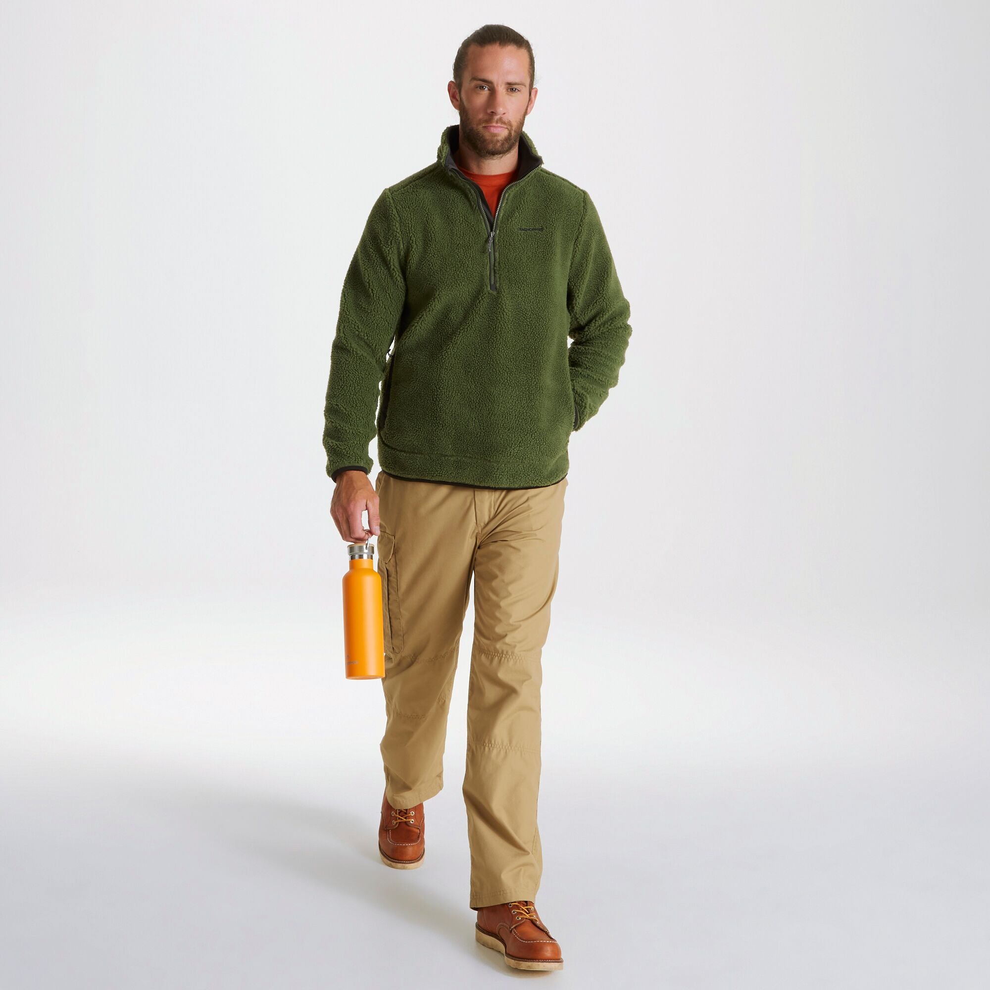 Men's Elroy Half Zip Fleece - Bottle Green