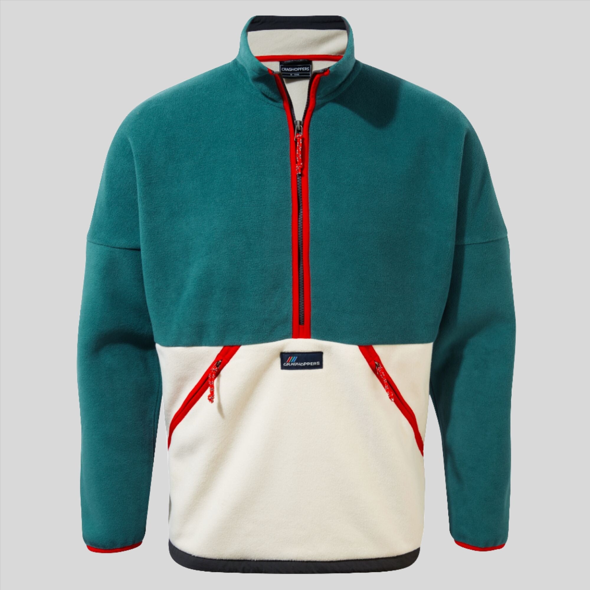 Unisex Whitlaw Half Zip Fleece - Winter Lagoon/Ecru