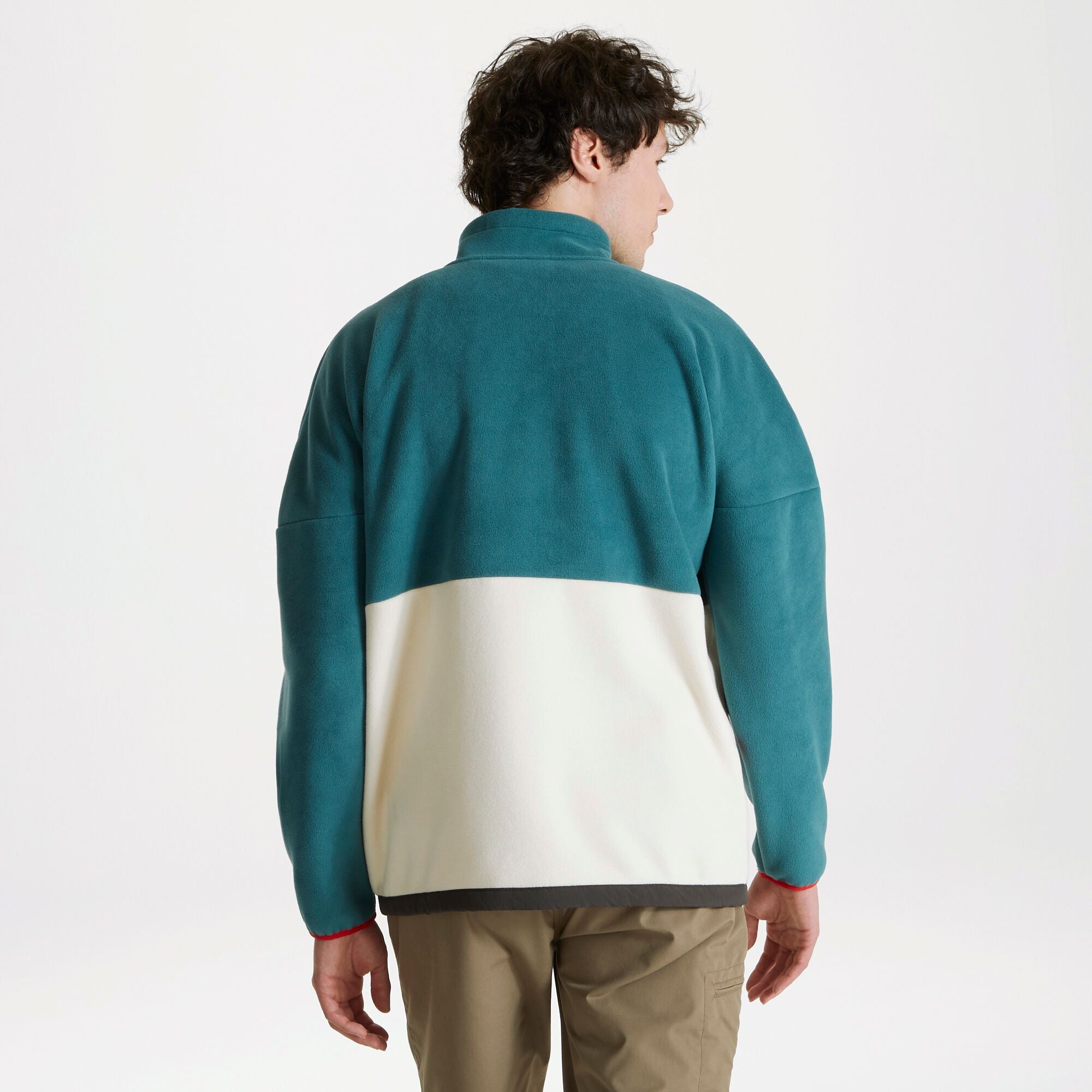 Unisex Whitlaw Half Zip Fleece - Winter Lagoon/Ecru