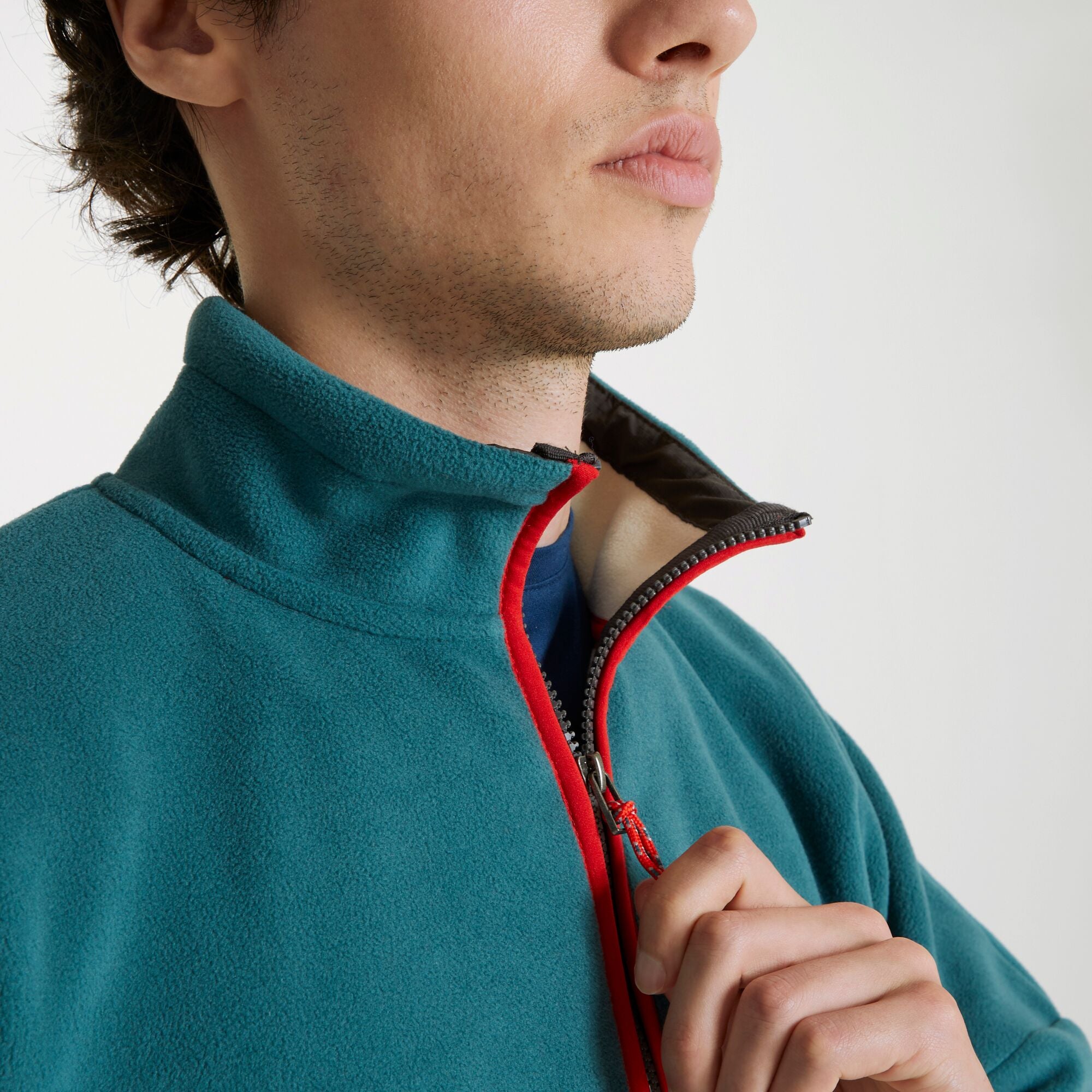 Unisex Whitlaw Half Zip Fleece - Winter Lagoon/Ecru