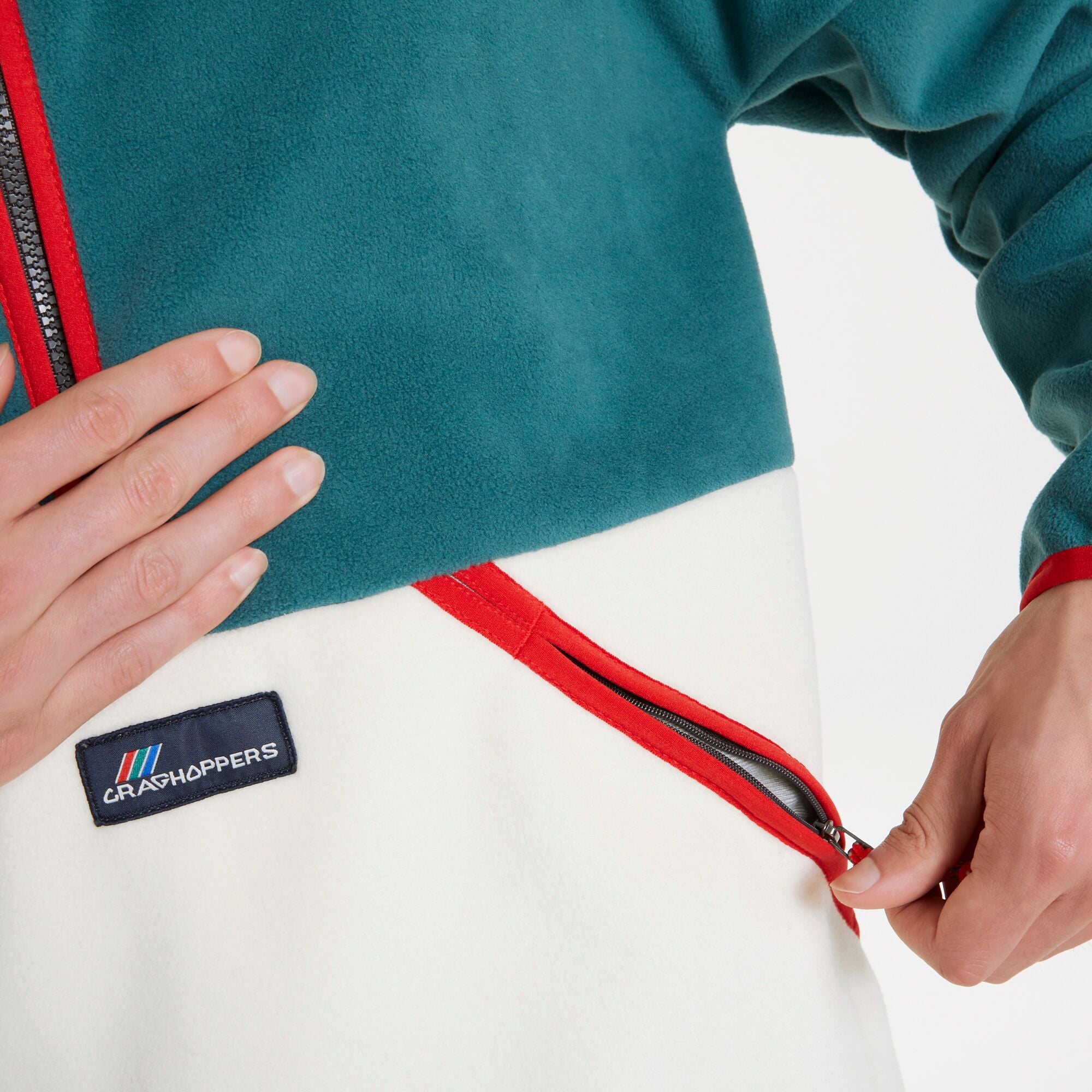 Unisex Whitlaw Half Zip Fleece - Winter Lagoon/Ecru