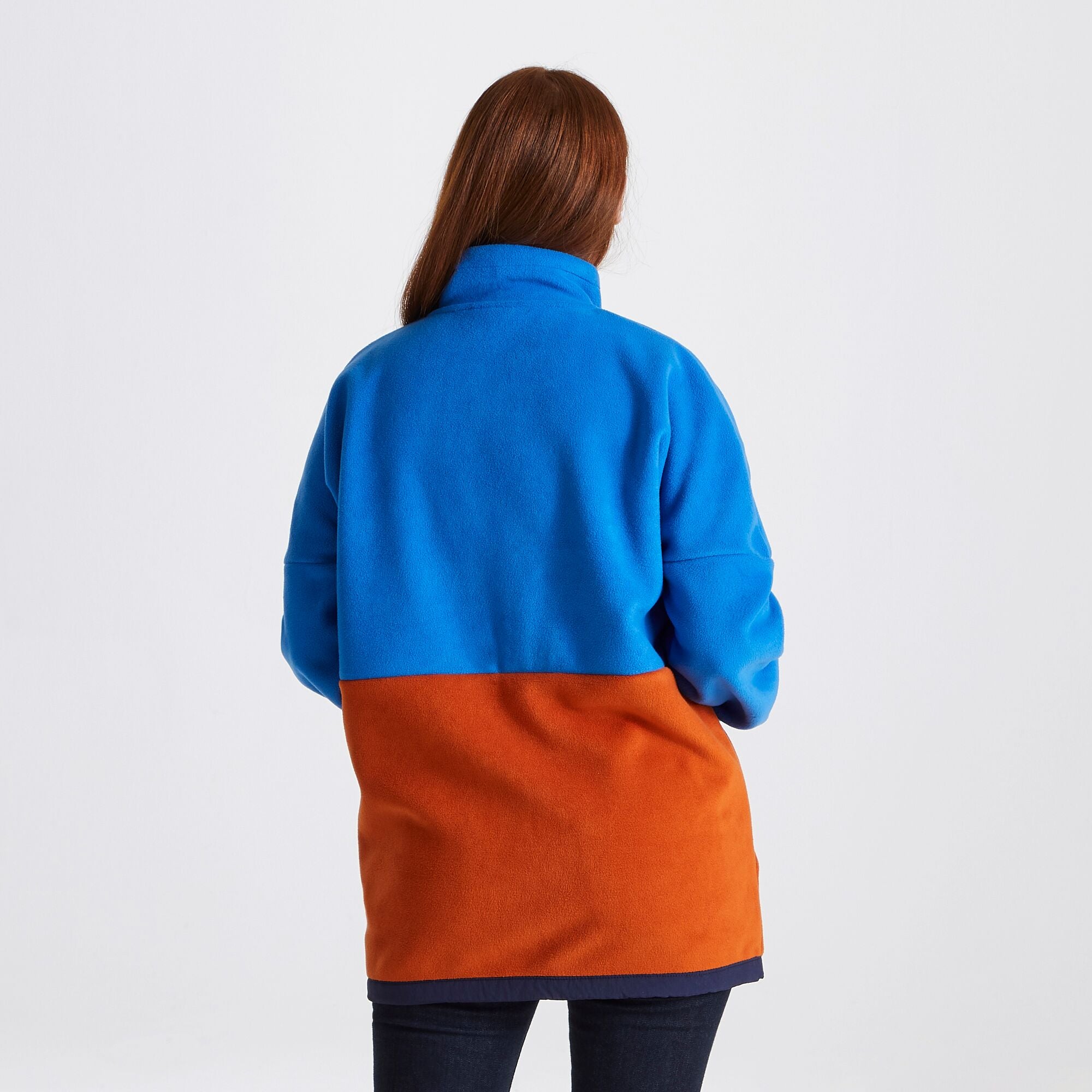 Unisex Whitlaw Half Zip Fleece - Avalanche Blue/Potters Clay