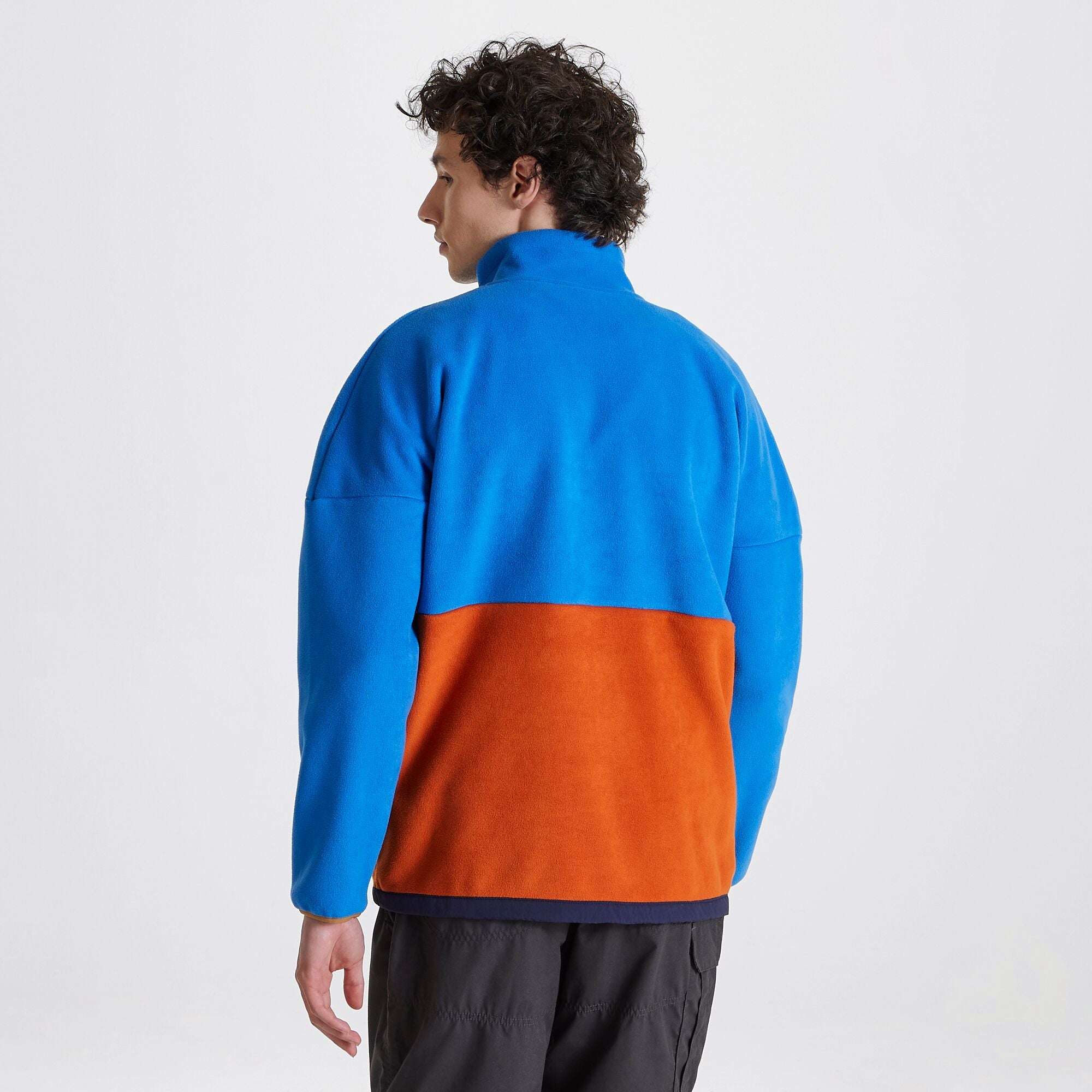 Unisex Whitlaw Half Zip Fleece - Avalanche Blue/Potters Clay