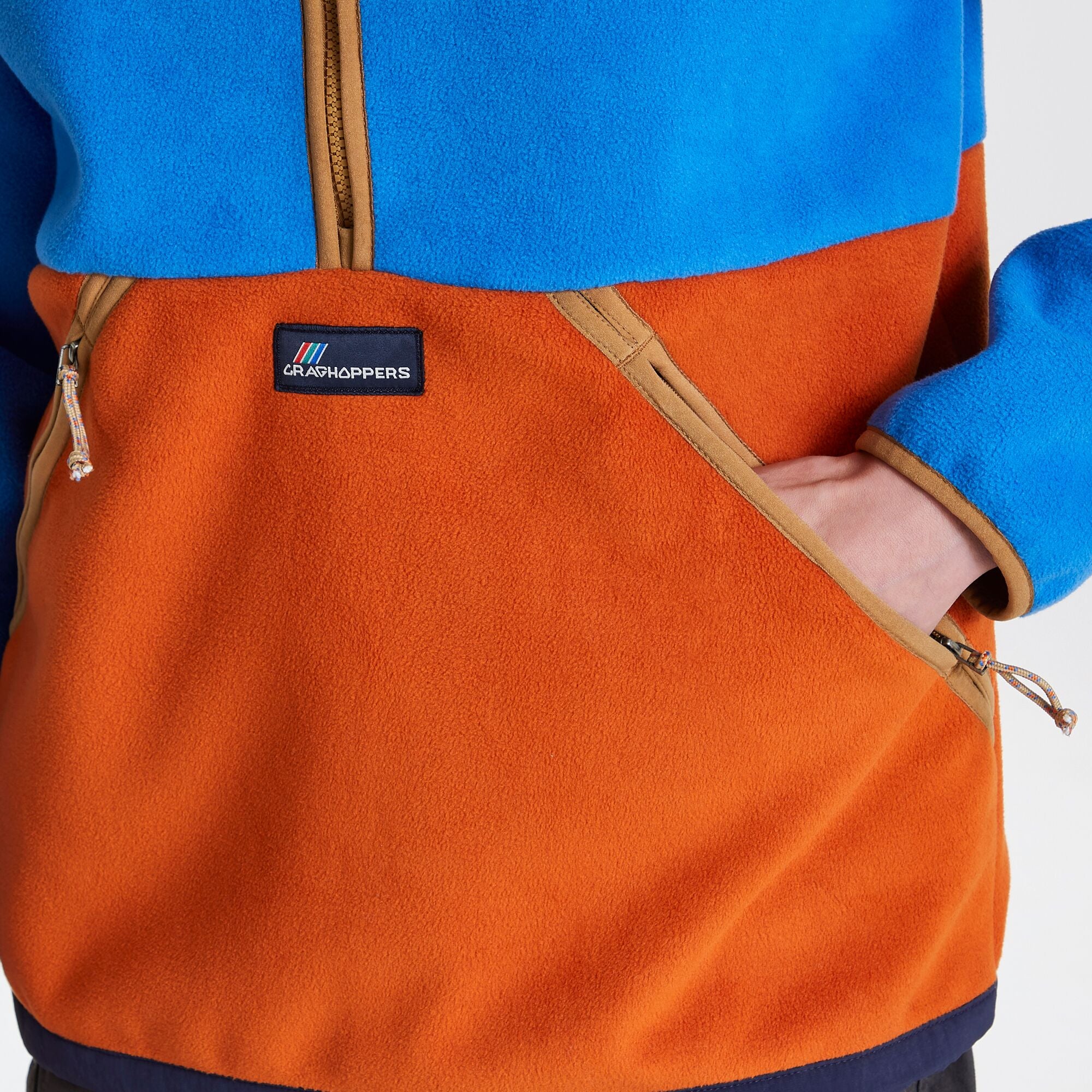 Unisex Whitlaw Half Zip Fleece - Avalanche Blue/Potters Clay