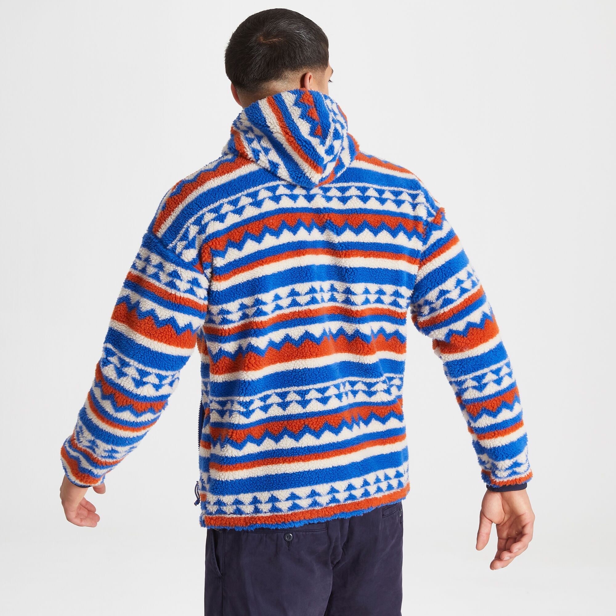 Unisex Tyrell Hooded Half Zip - Avalanche Blue Print