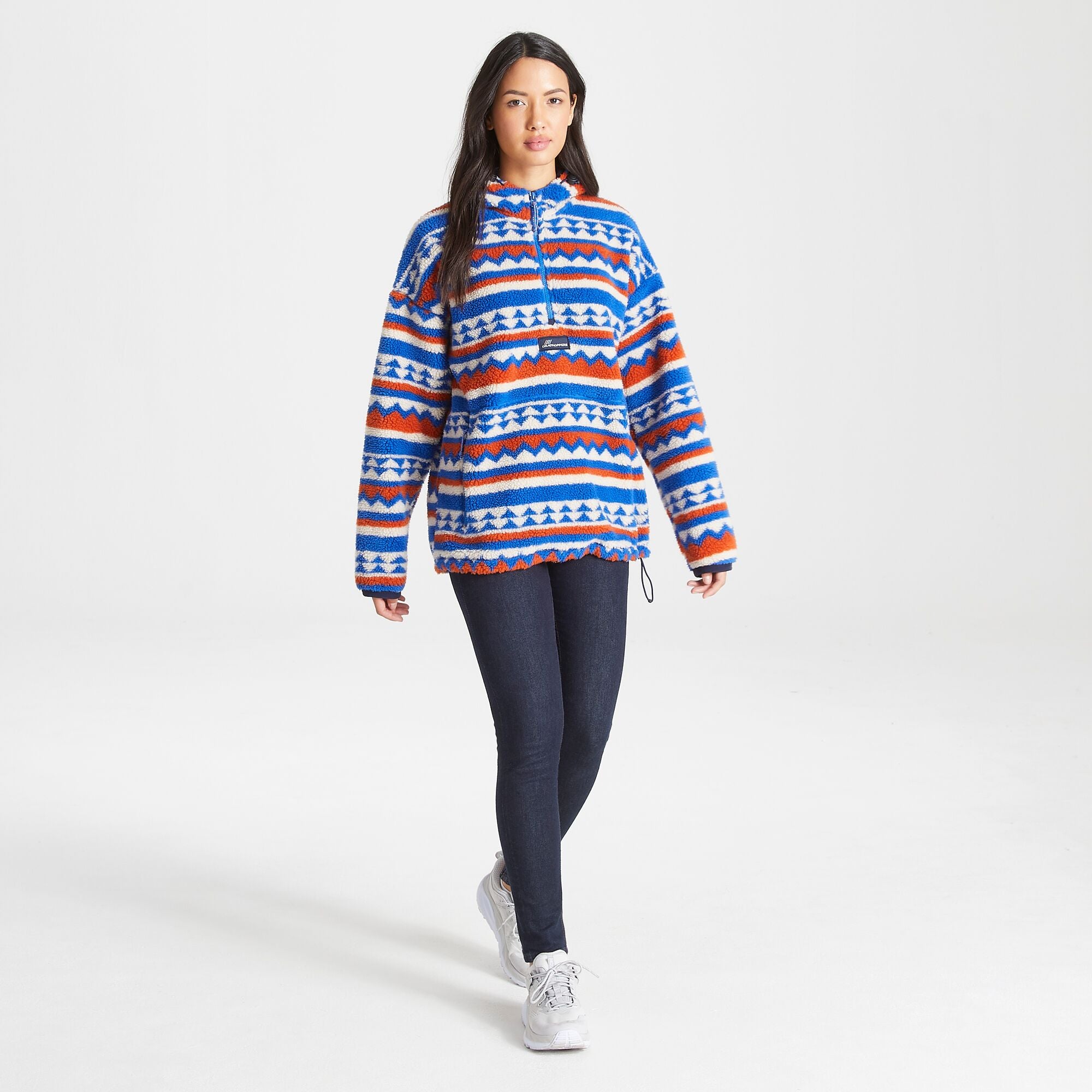 Unisex Tyrell Hooded Half Zip - Avalanche Blue Print