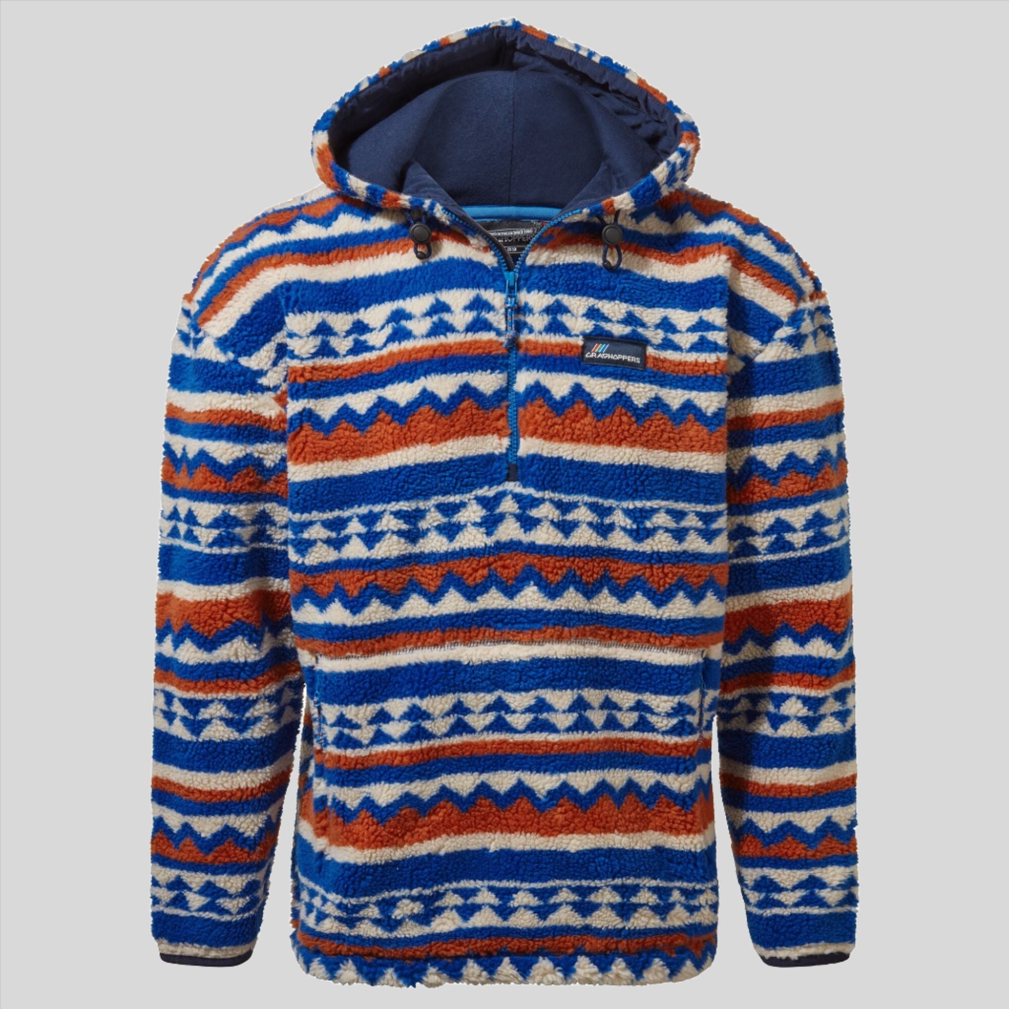 Unisex Tyrell Hooded Half Zip - Avalanche Blue Print
