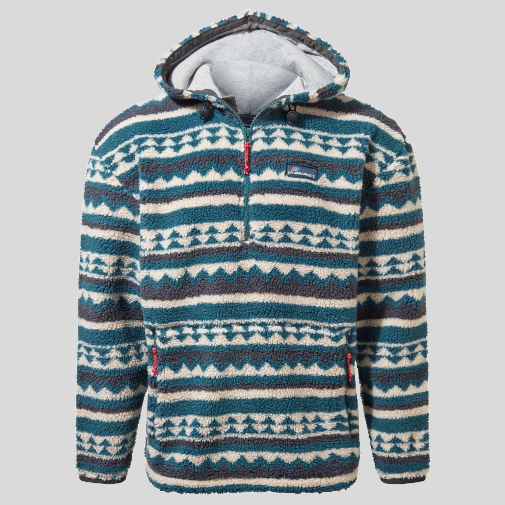 Unisex Tyrell Hooded Half Zip - Winter Lagoon Print