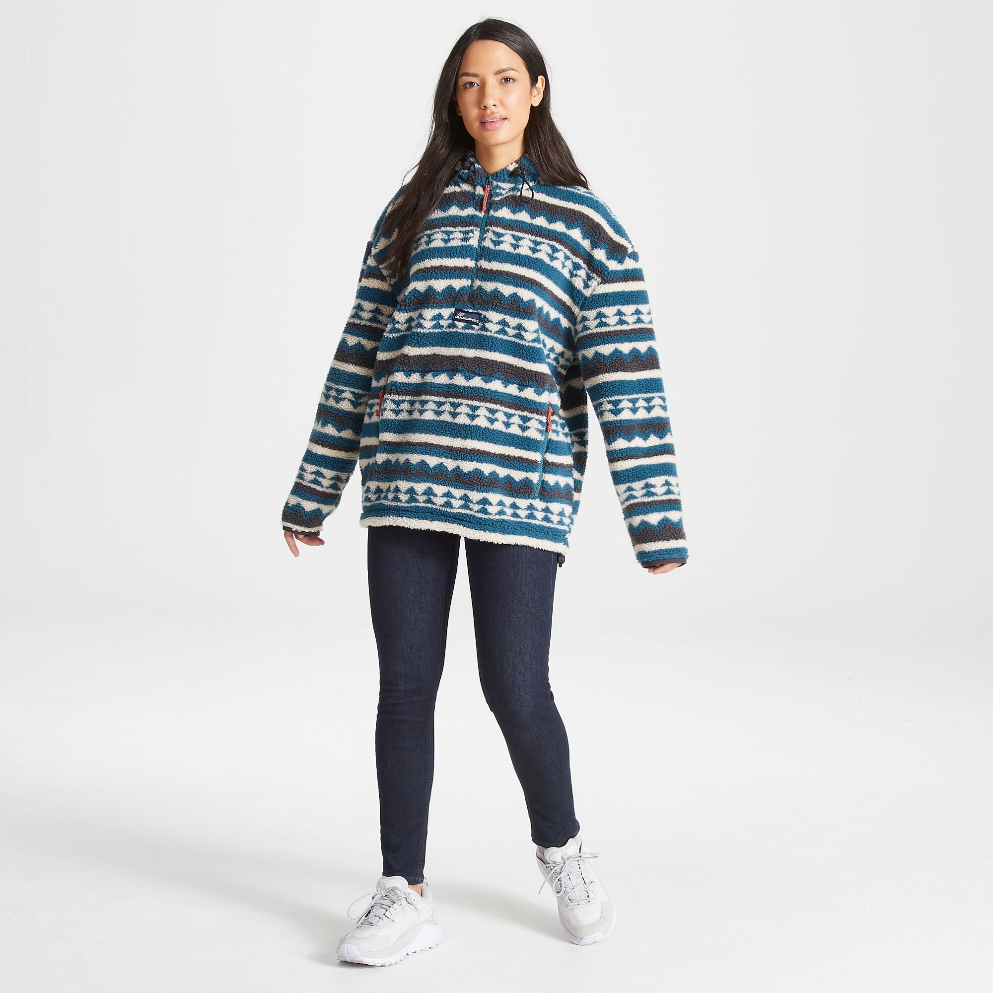 Unisex Tyrell Hooded Half Zip - Winter Lagoon Print