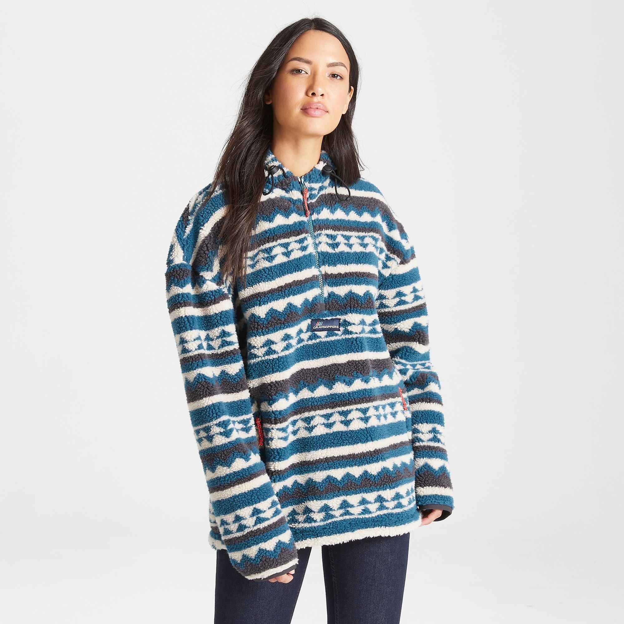 Unisex Tyrell Hooded Half Zip - Winter Lagoon Print