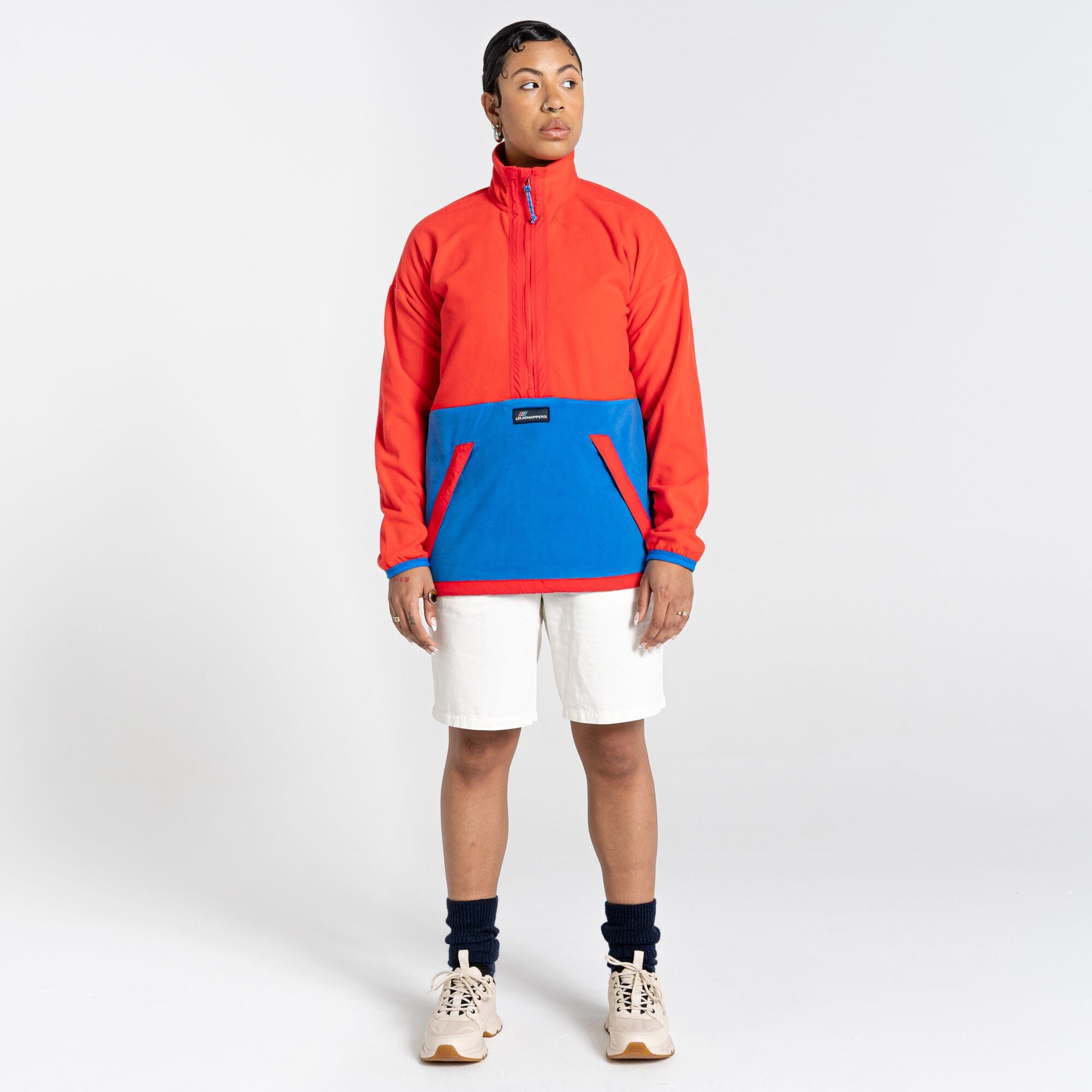 Unisex Welwood Half Zip - Lava Red/Falls Blue