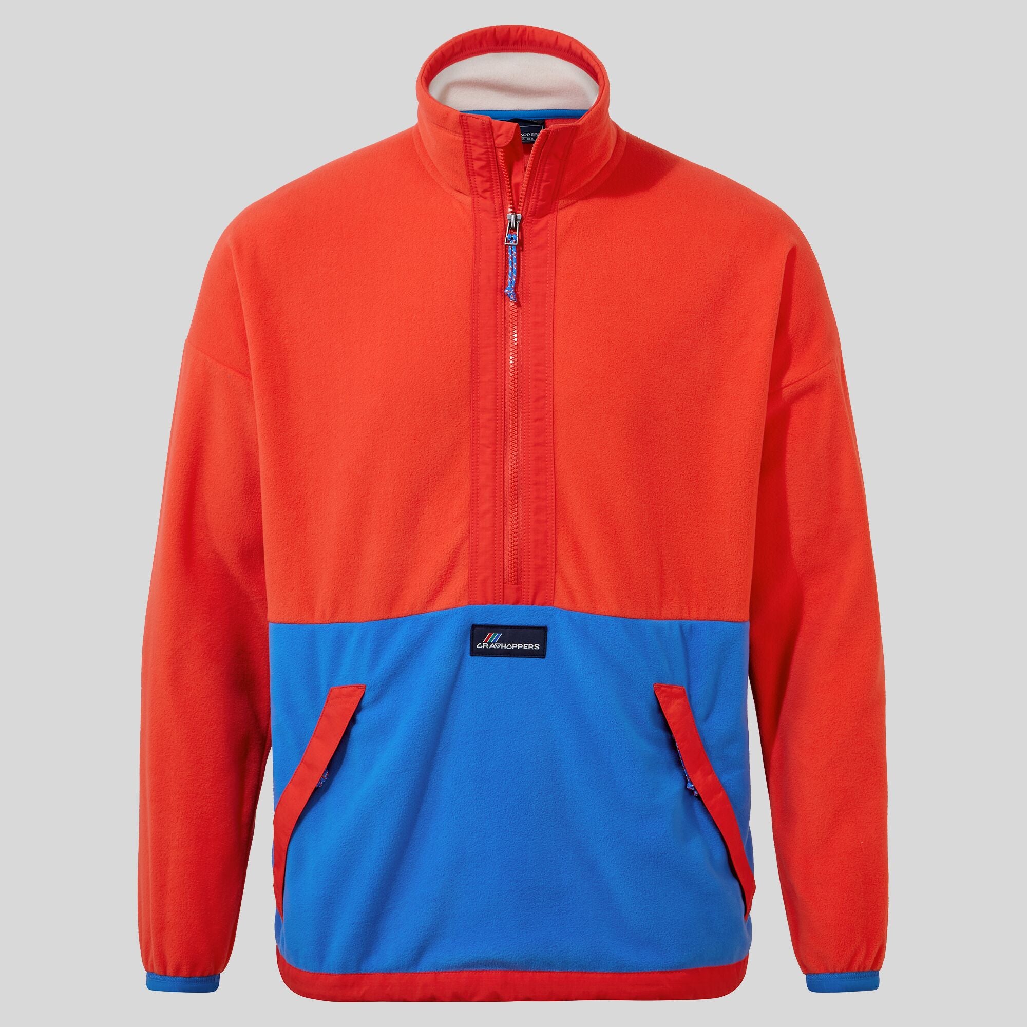 Unisex Welwood Half Zip - Lava Red/Falls Blue