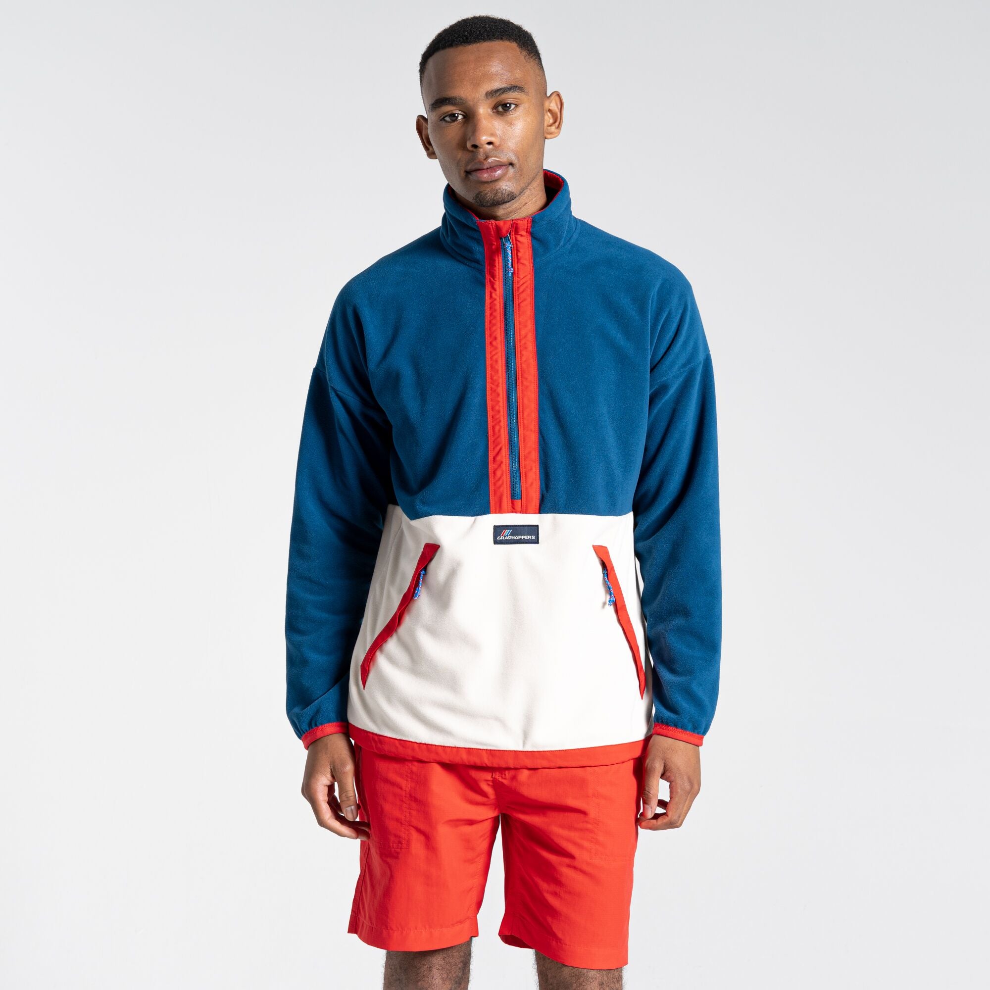 Unisex Welwood Half Zip - Poseidon Blue/Ecru