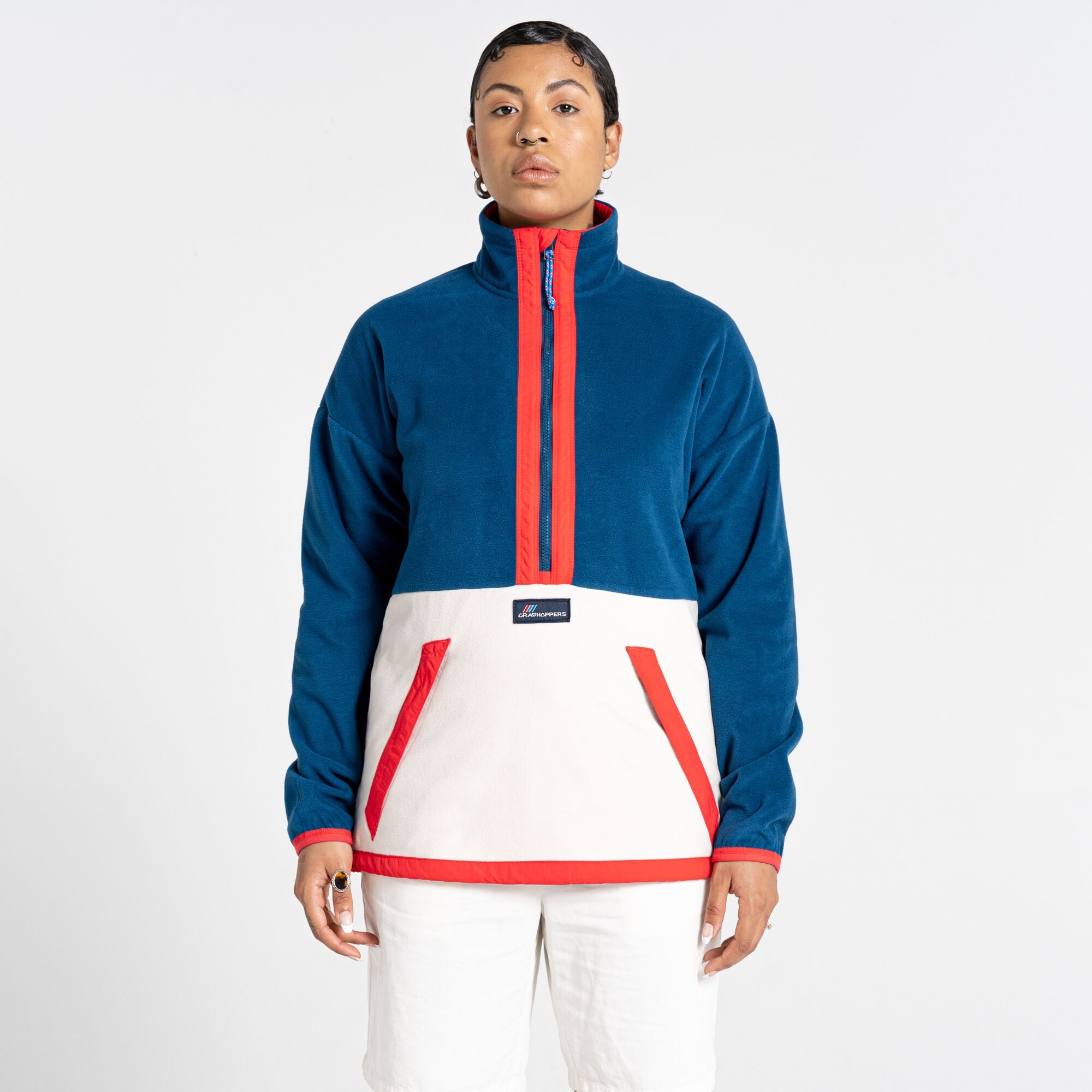 Unisex Welwood Half Zip - Poseidon Blue/Ecru