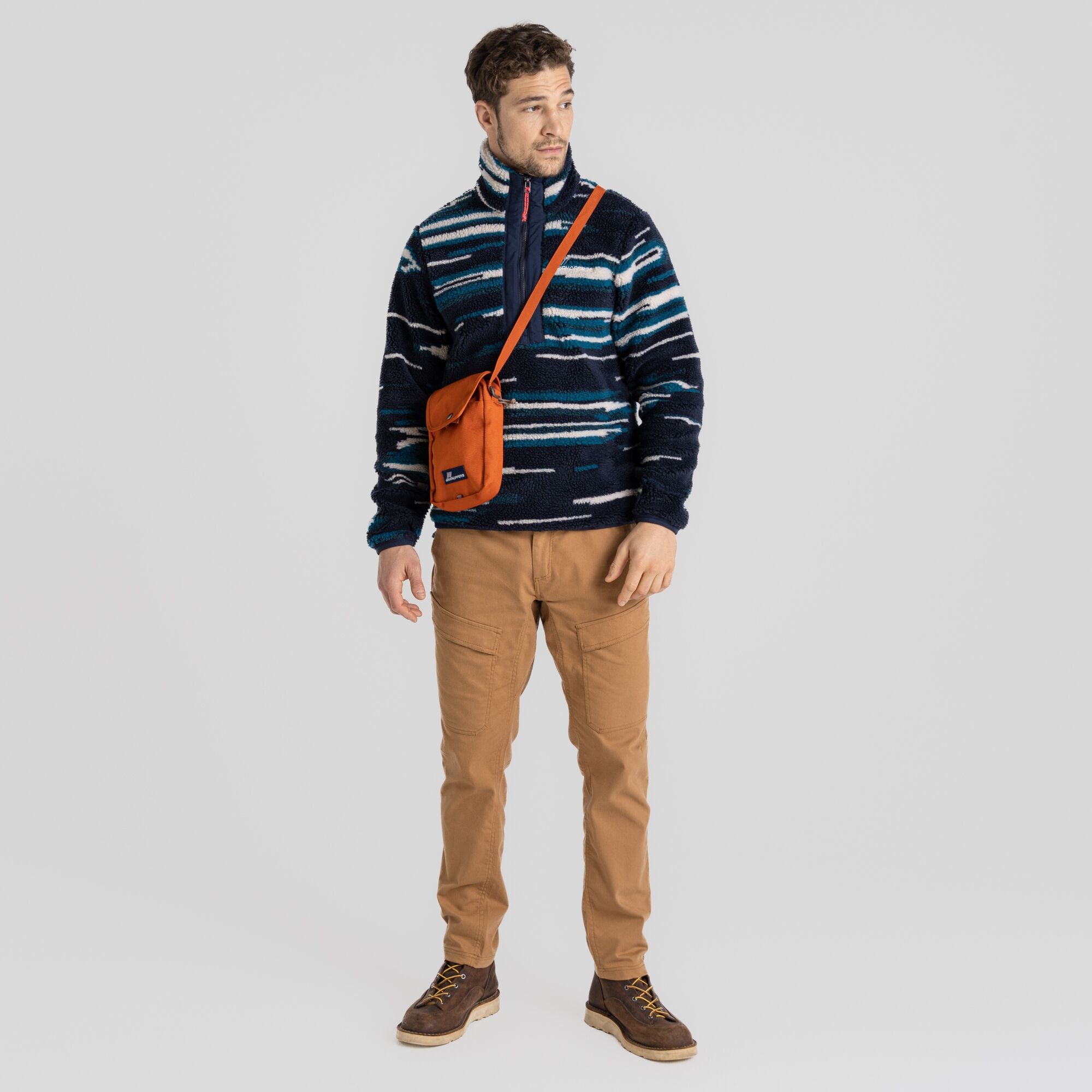 Unisex Eccles Half Zip - Blue Navy Print