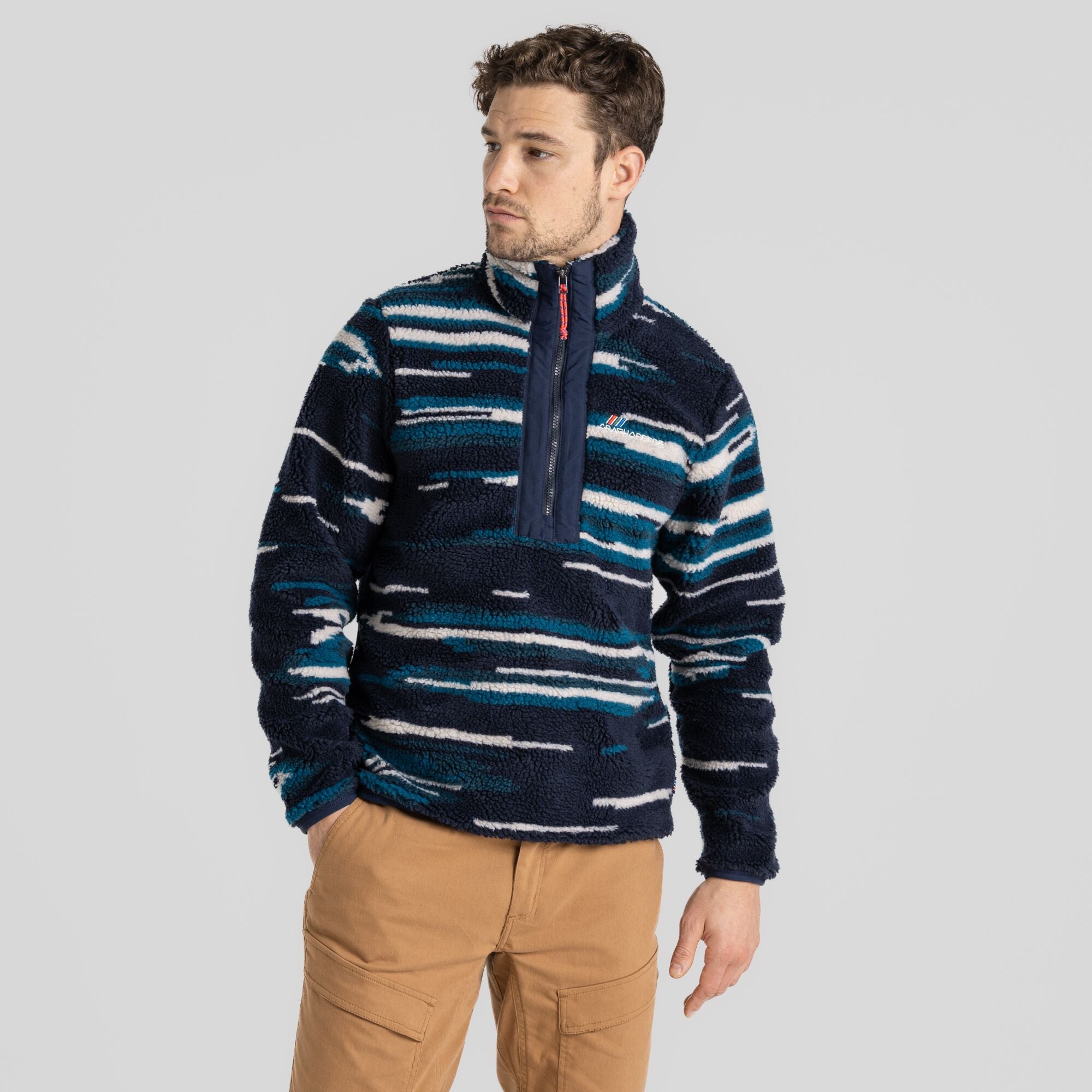 Unisex Eccles Half Zip - Blue Navy Print